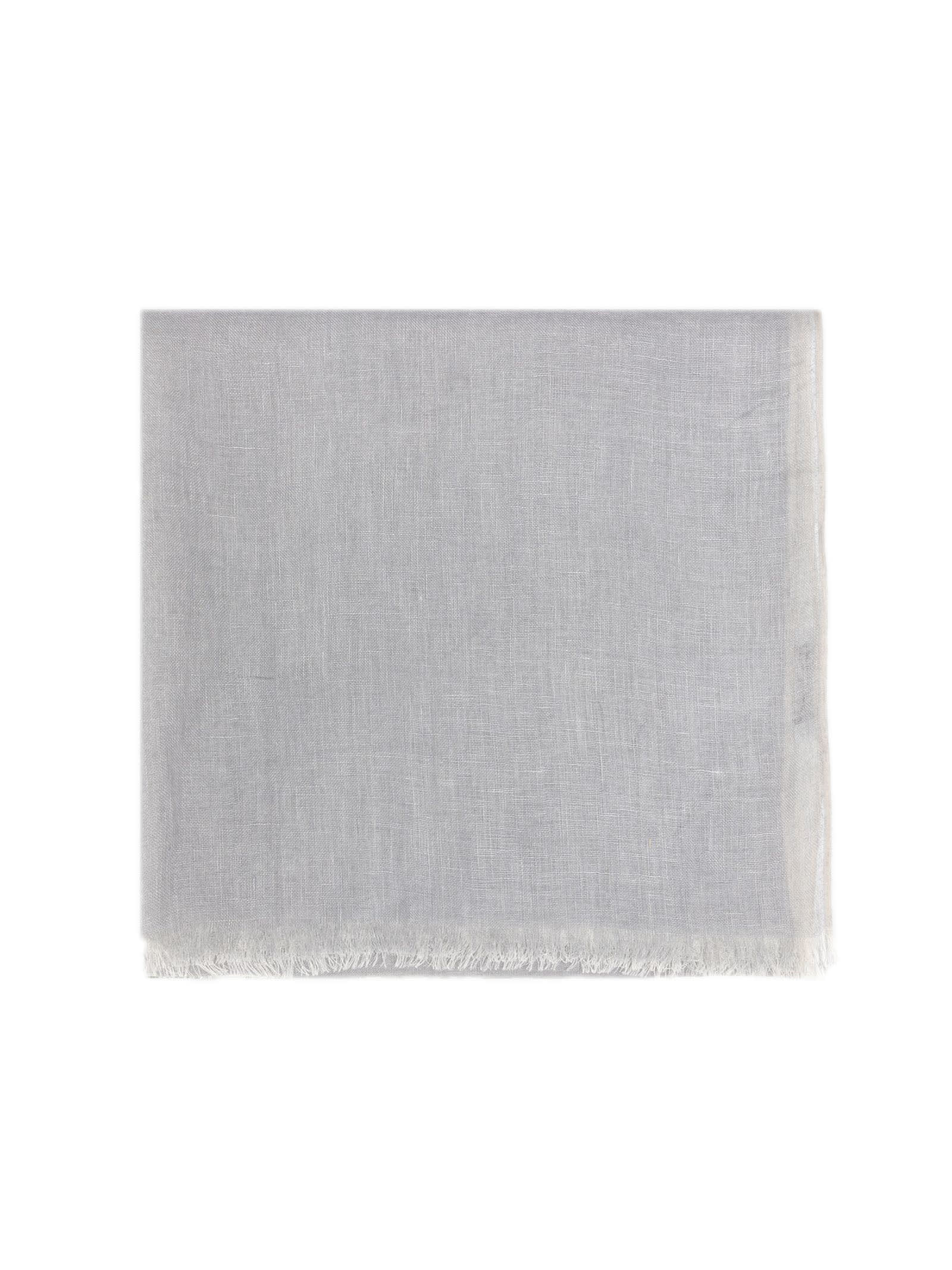 Shop Alpha Studio Lightweight Linen Stole In Grey
