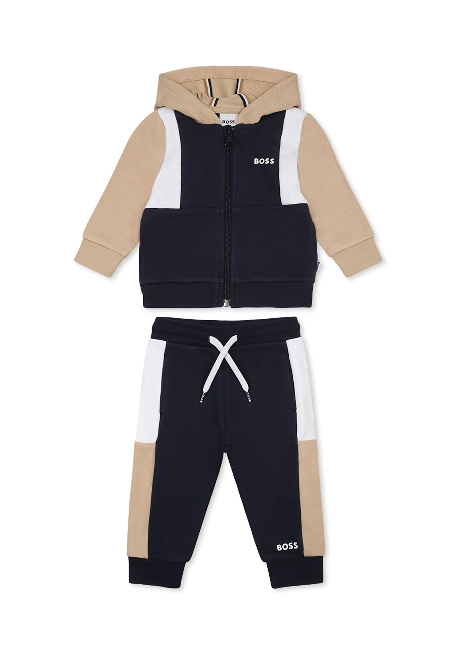 Hugo Boss Blue Suit For Baby Boy With Logo In Blue