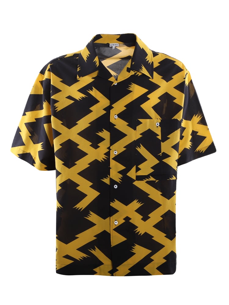 Loewe Cotton Shirt With Two-tone All-over Print