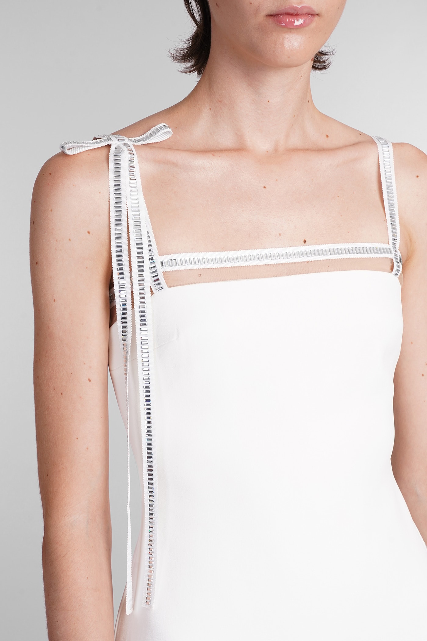 Shop David Koma Dress In White Viscose