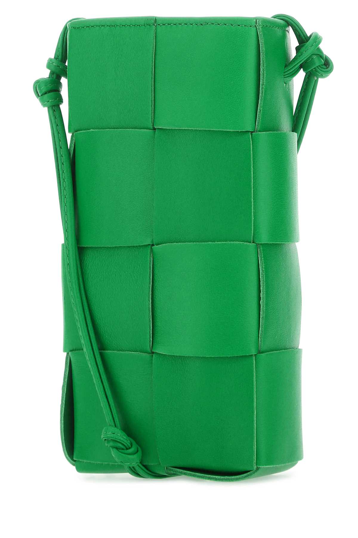 Bottega Veneta Grass Green Leather Phone Case In 3722