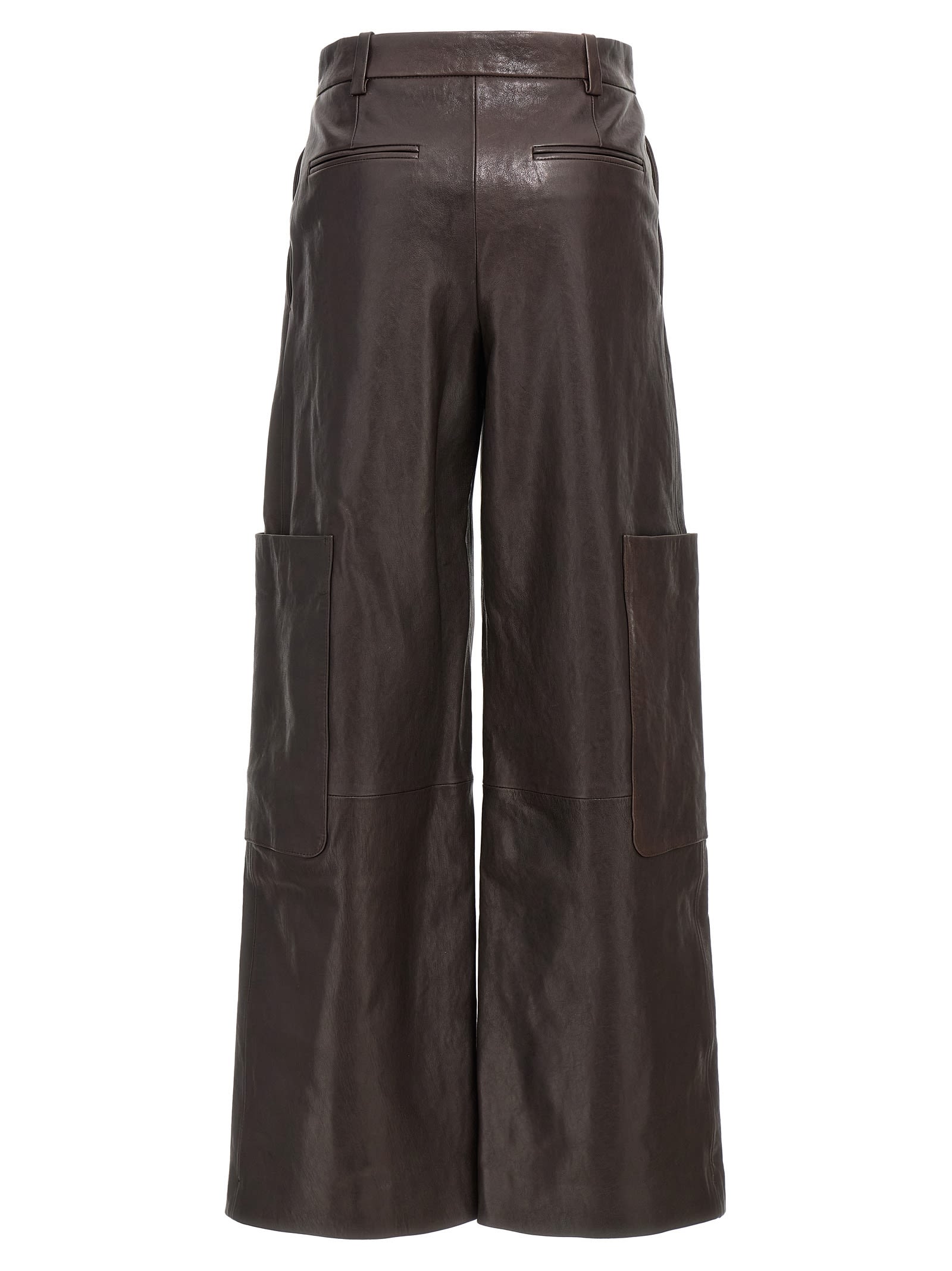 Khaite Wide Leg Cargo Trousers With Multiple Pockets
