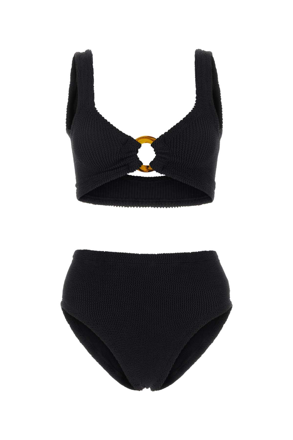 Shop Hunza G Black Stretch Nylon Nadine Bikini