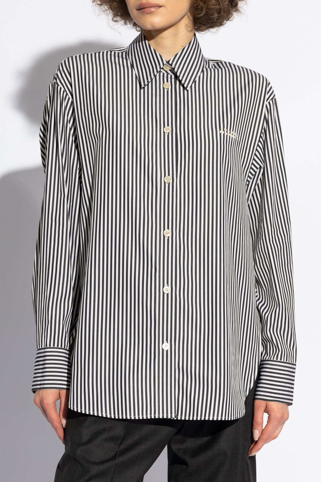 Shop Isabel Marant Fabriza Pinstriped Longsleeved Shirt In Blue