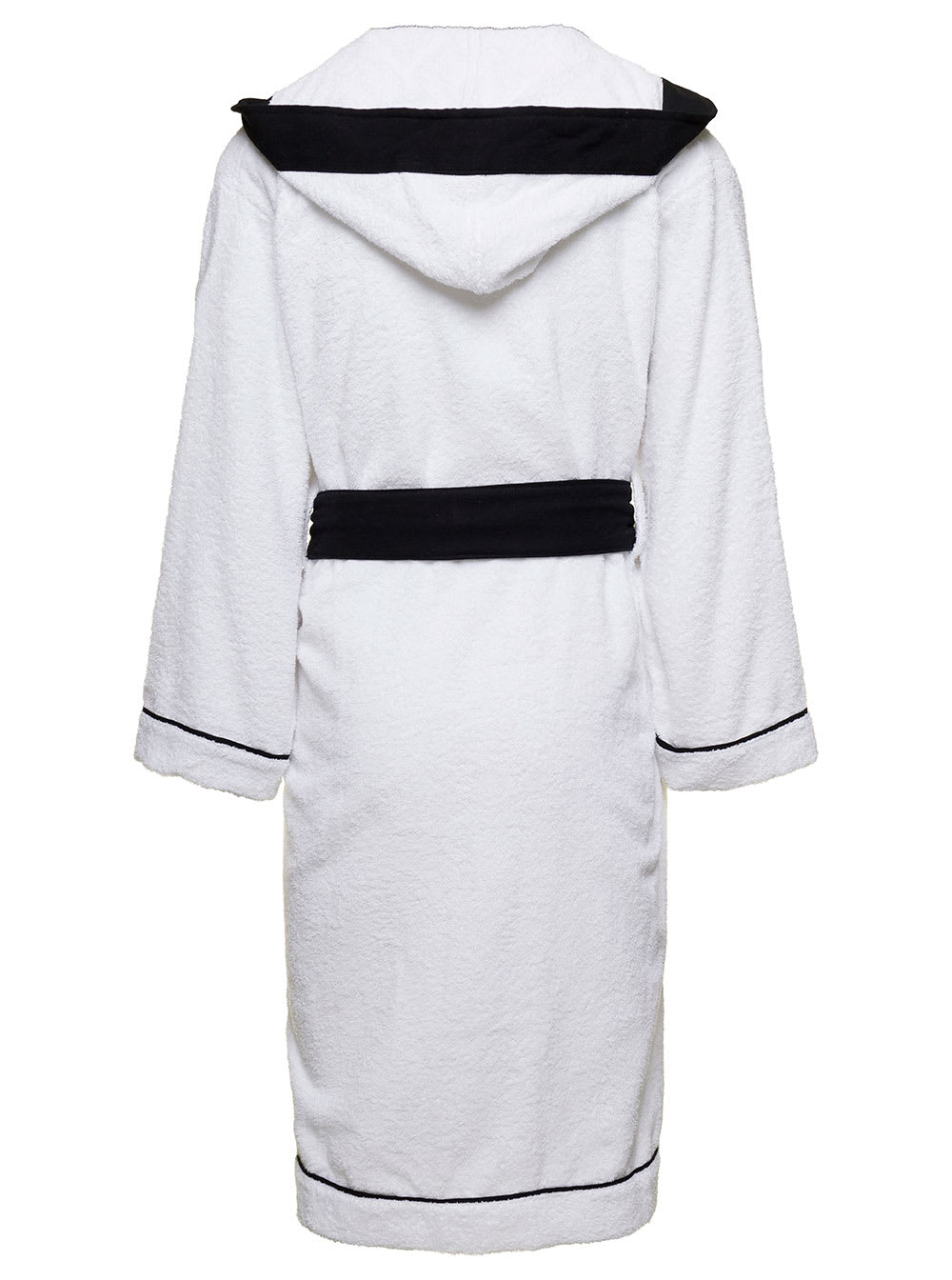 Shop Dolce & Gabbana Terry Cotton Bathrobe In White