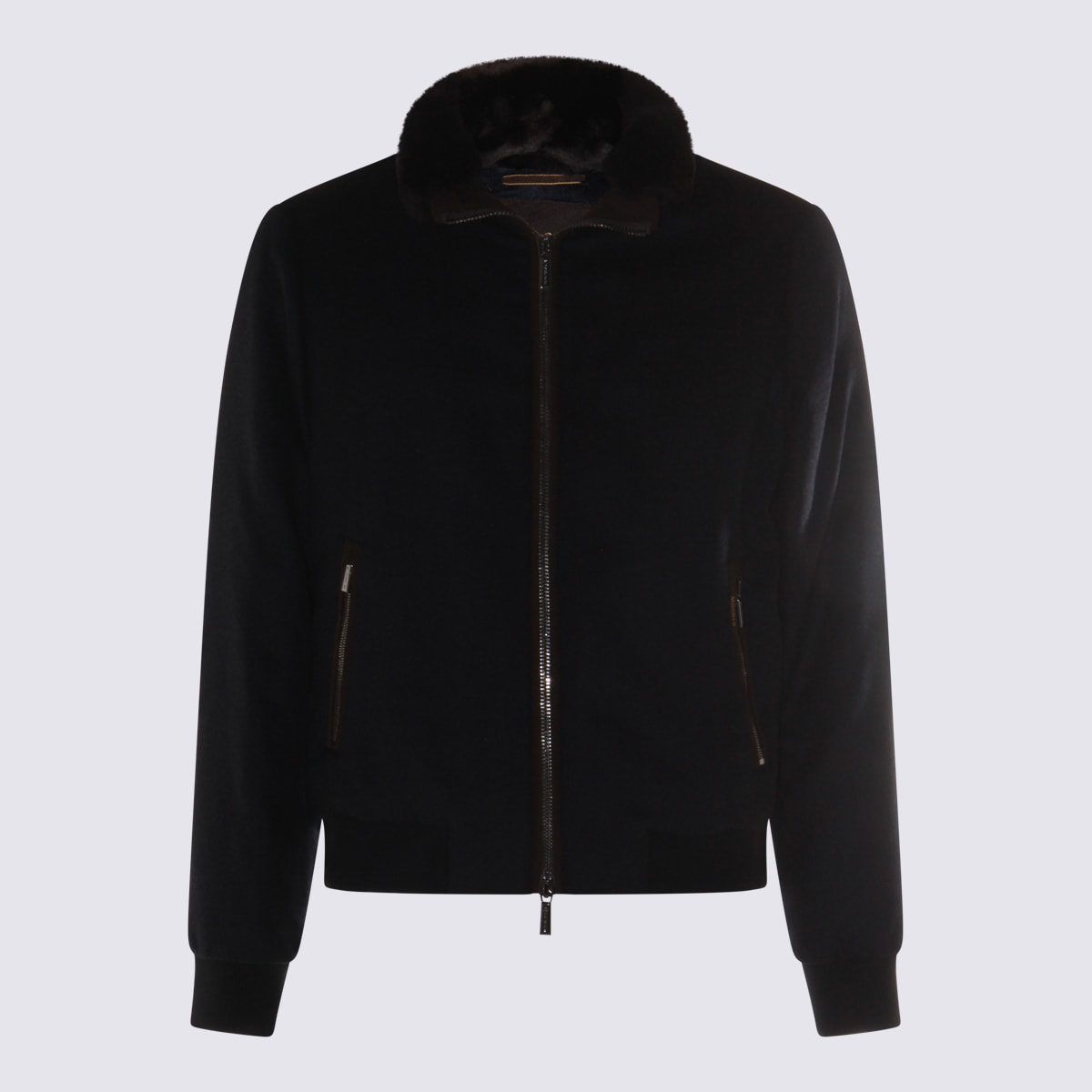 Moorer Dark Grey Wool Bellati Casual Jacket In Black