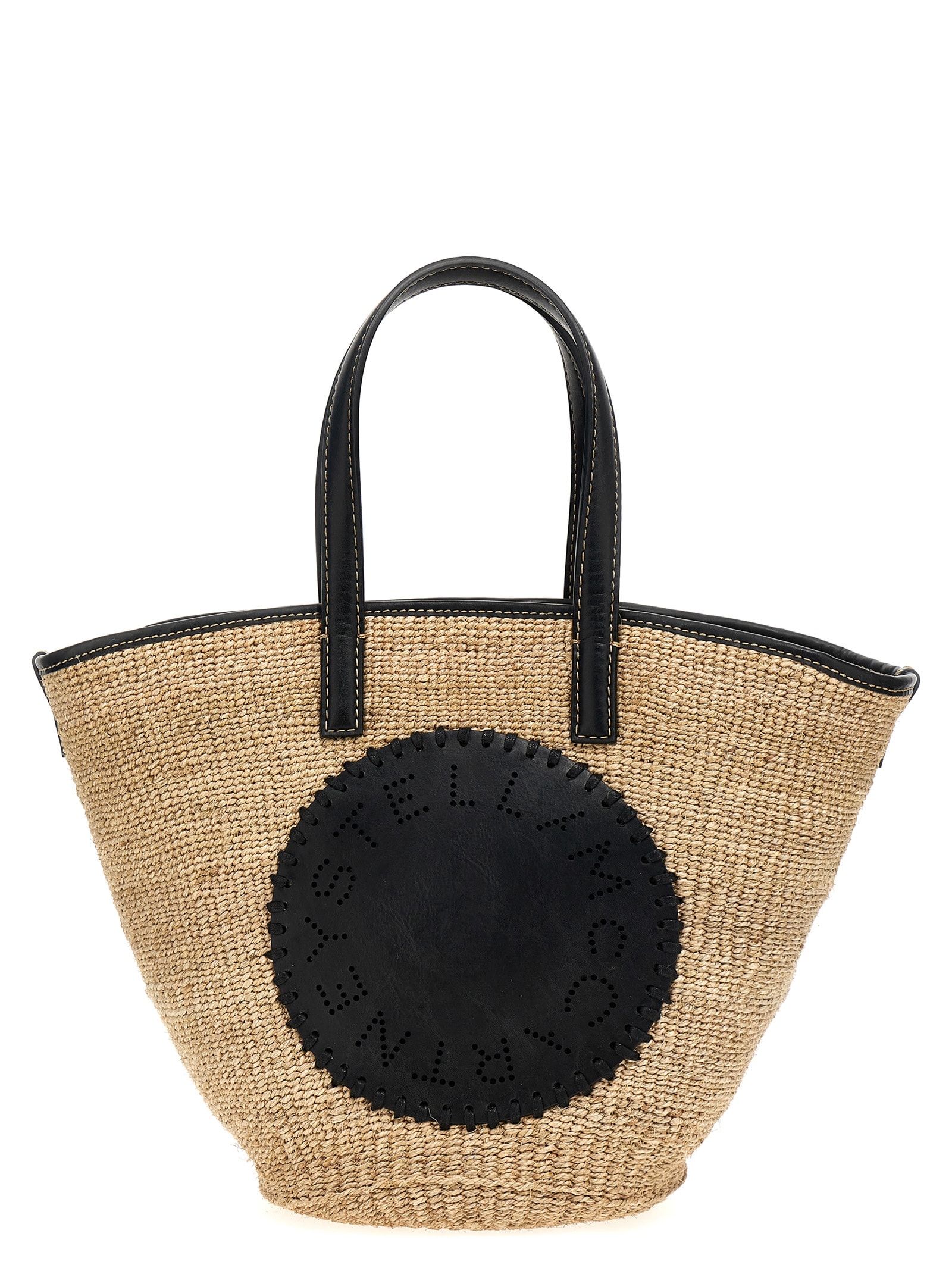 Shop Stella Mccartney Eco Abaca Basket Handbag In Black