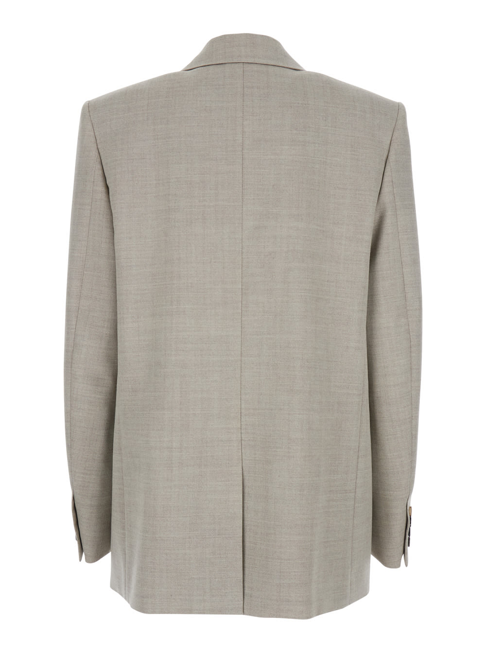 Saint Laurent Grey Double-breasted Jacket With Peak Revers In Wool Woman In Brown