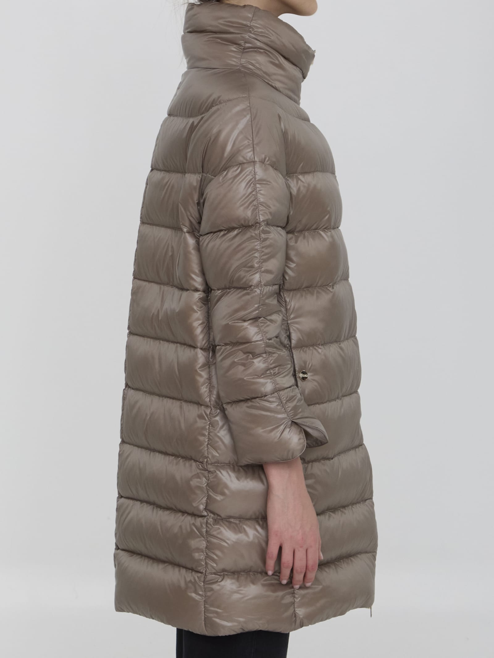 Herno Matilde Down Jacket In Nylon In Tortora