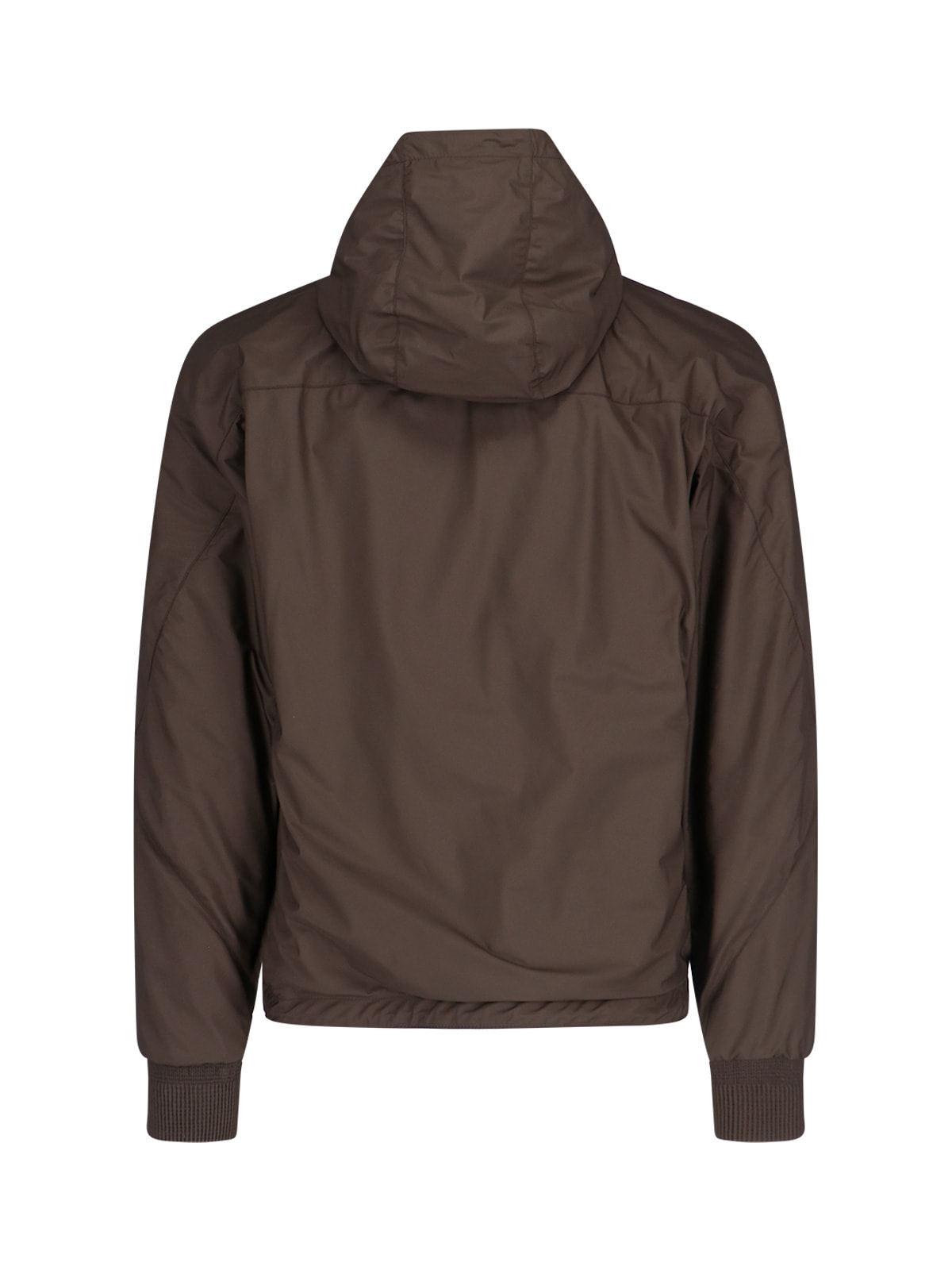 Zegna Drawstring Hooded Jacket In Brown