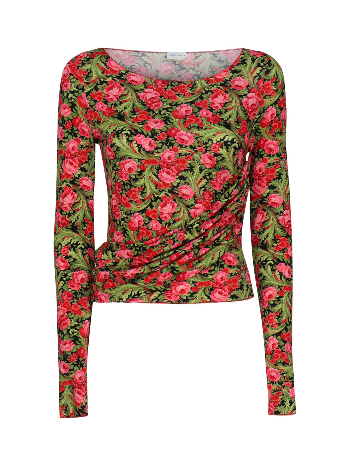 Shop Magda Butrym Long-sleeved Top With Print In Multicolor