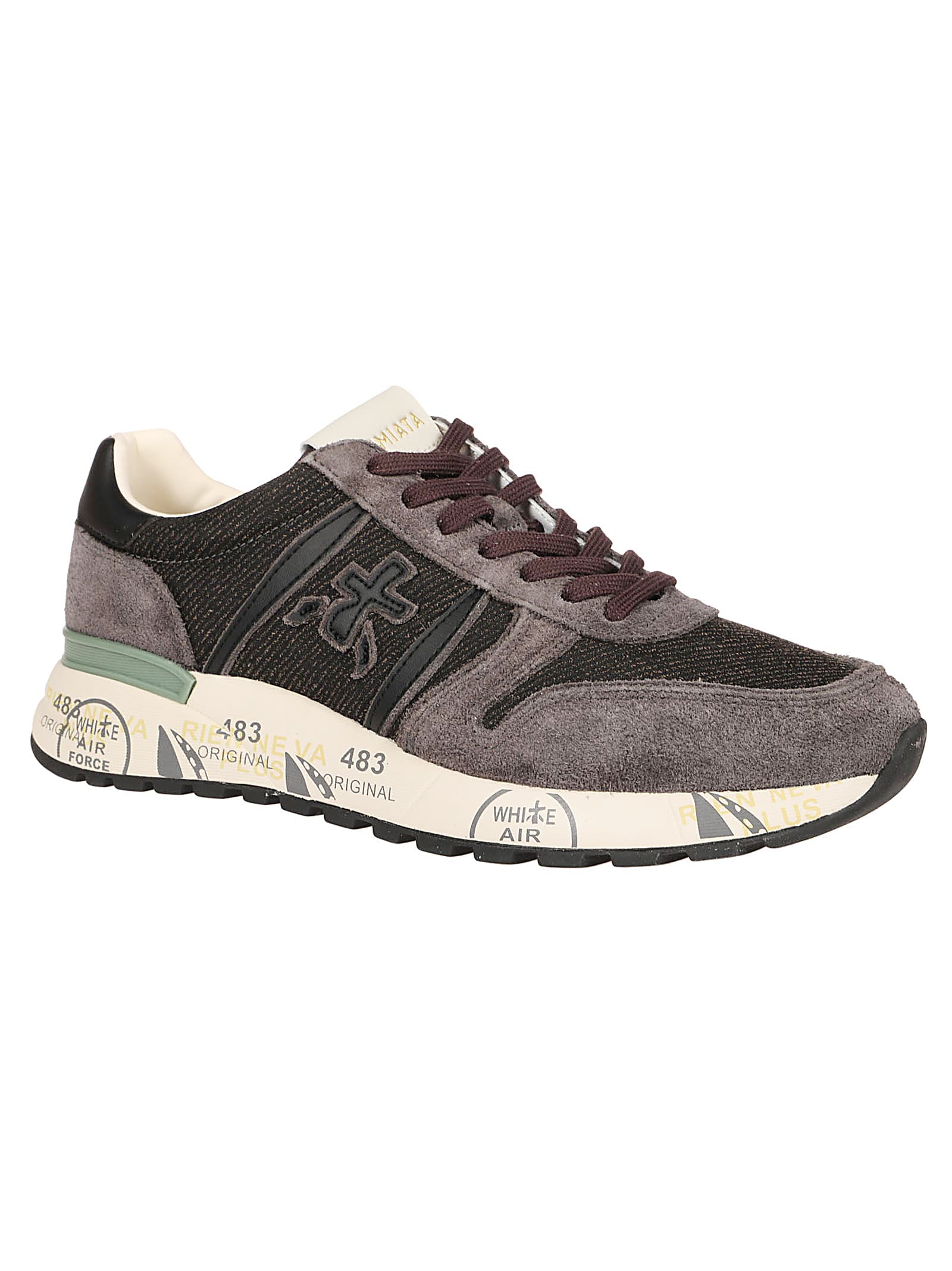 Shop Premiata Lander Sneakers In Grigio Scuro