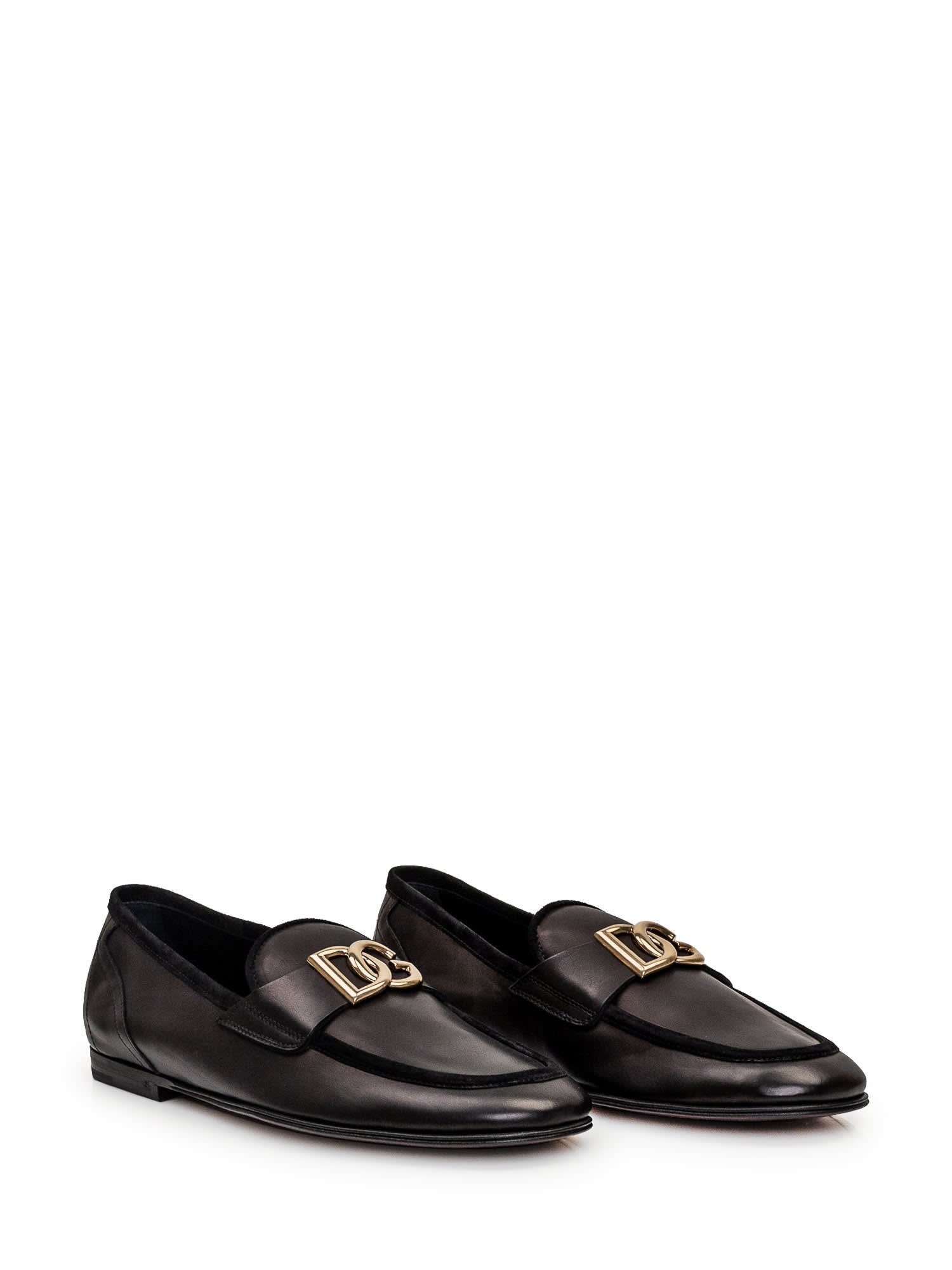 Shop Dolce & Gabbana Leather Ariosto Slipper In Nero