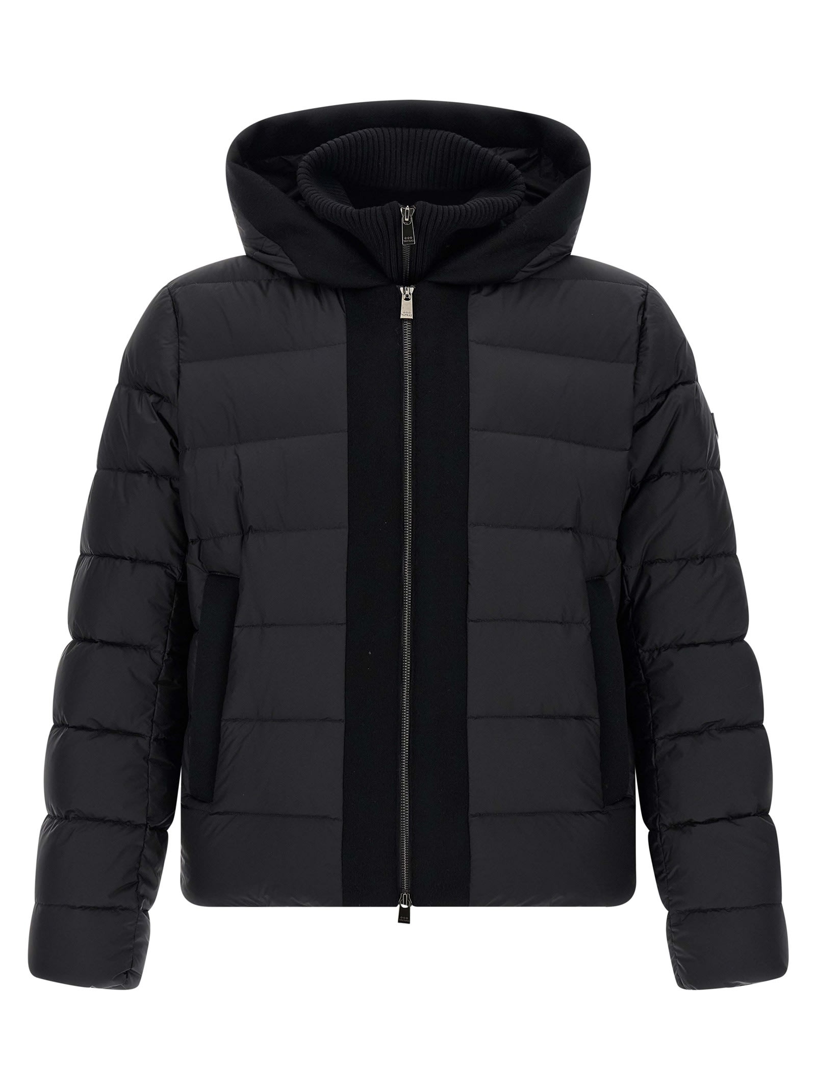 Tatras Liko Black Down Jacket With Drawstring Hood And Logo Patch On The Side In Tech Fabric Man In Black