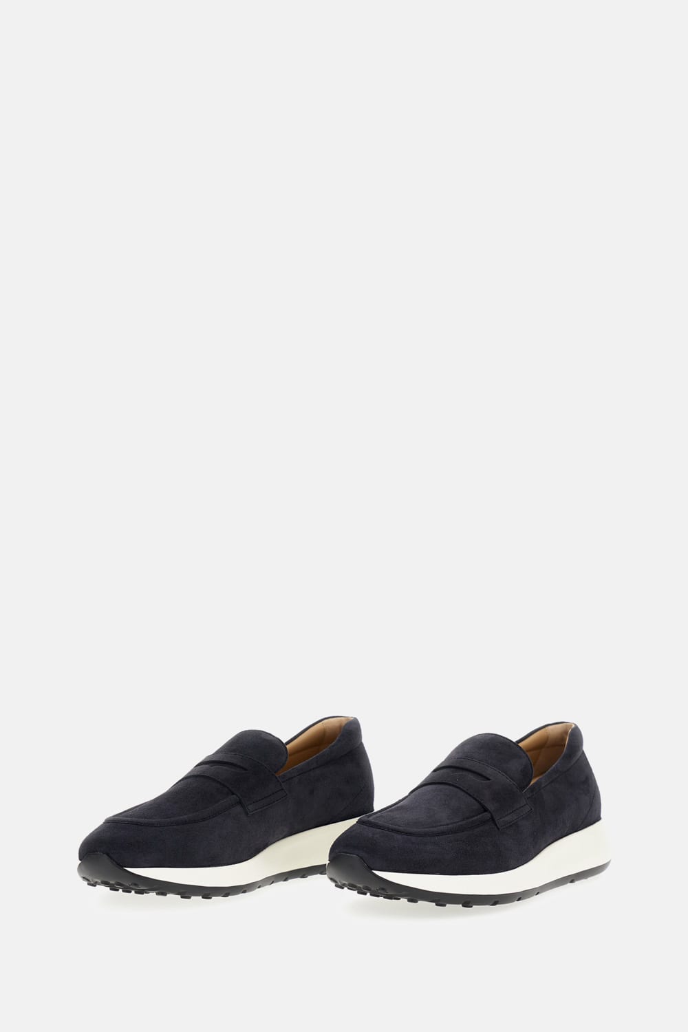 Tod's Round Toe Low-top Loafers In Blue