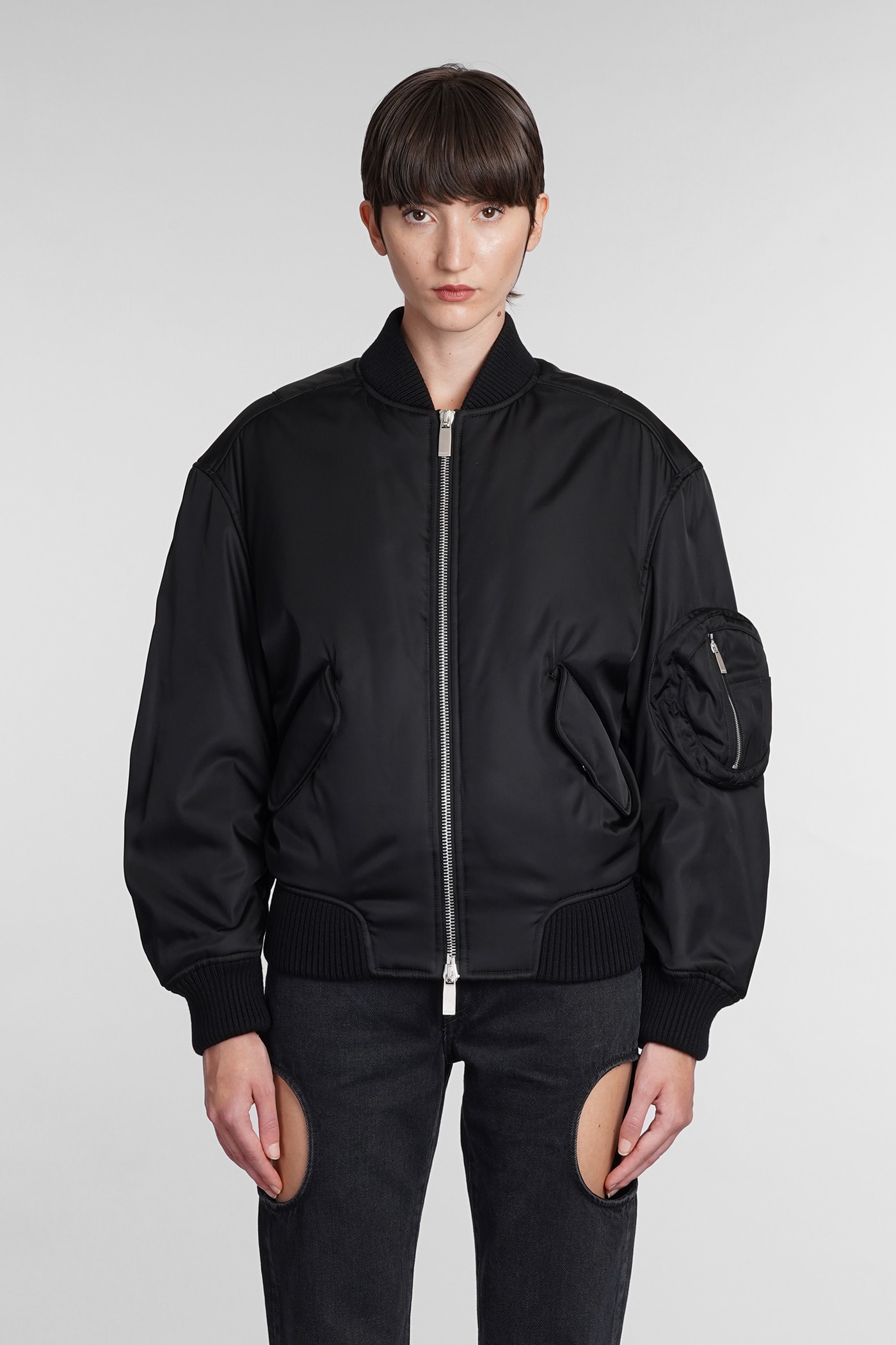 Bomber Jacket in Black - Off White