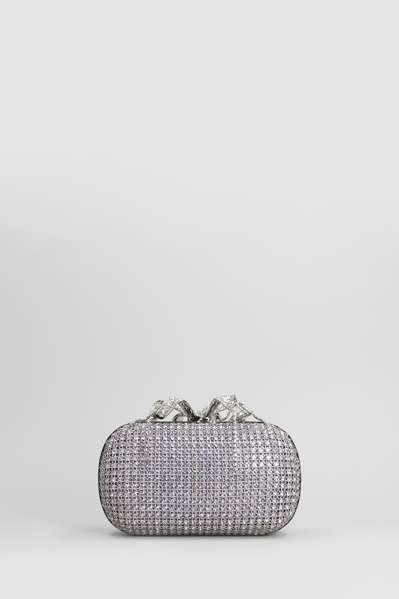 Self-portrait Chainmail Clutch In Lilla Crystal In Purple