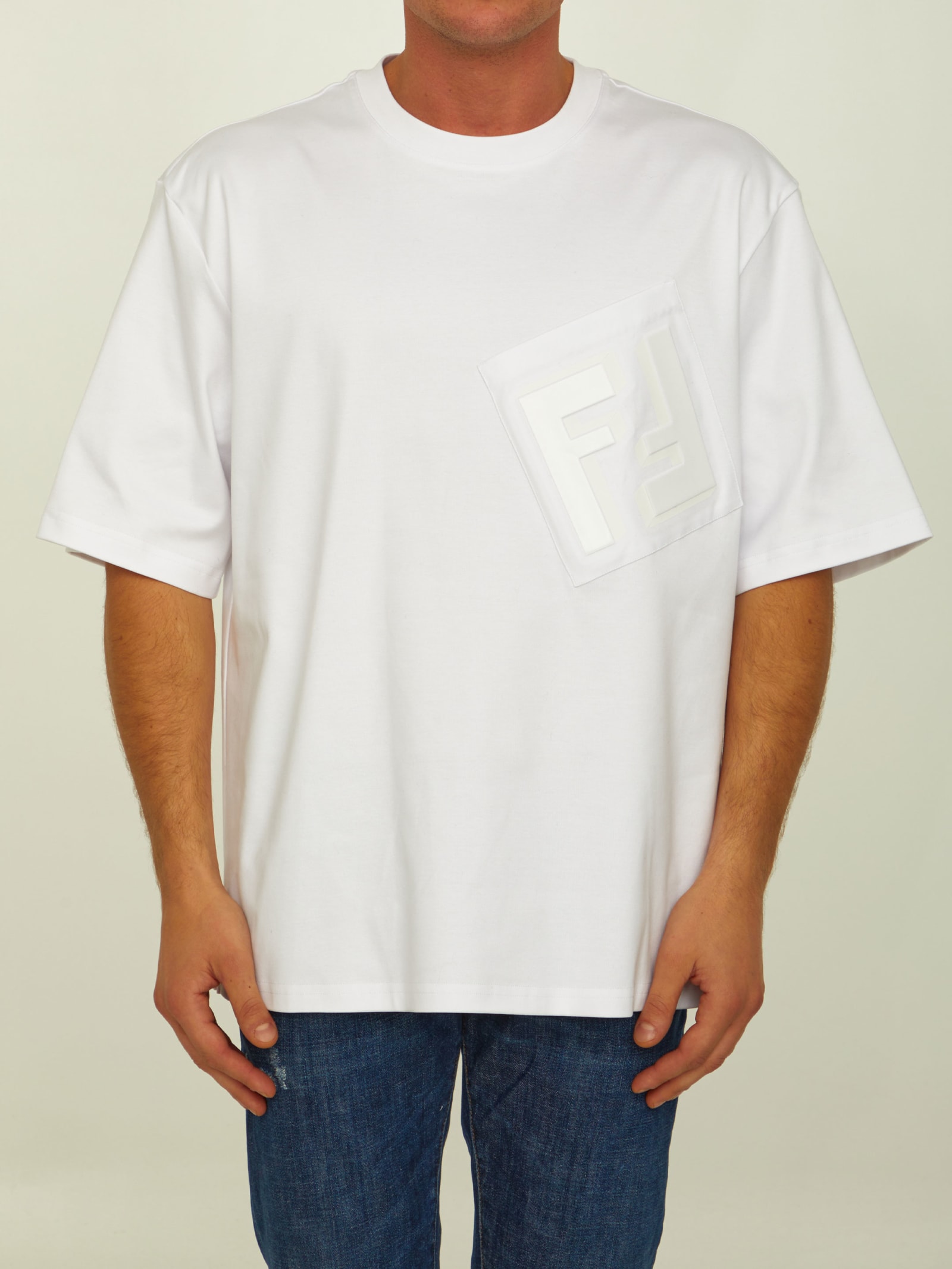 Fendi White Jersey T-shirt