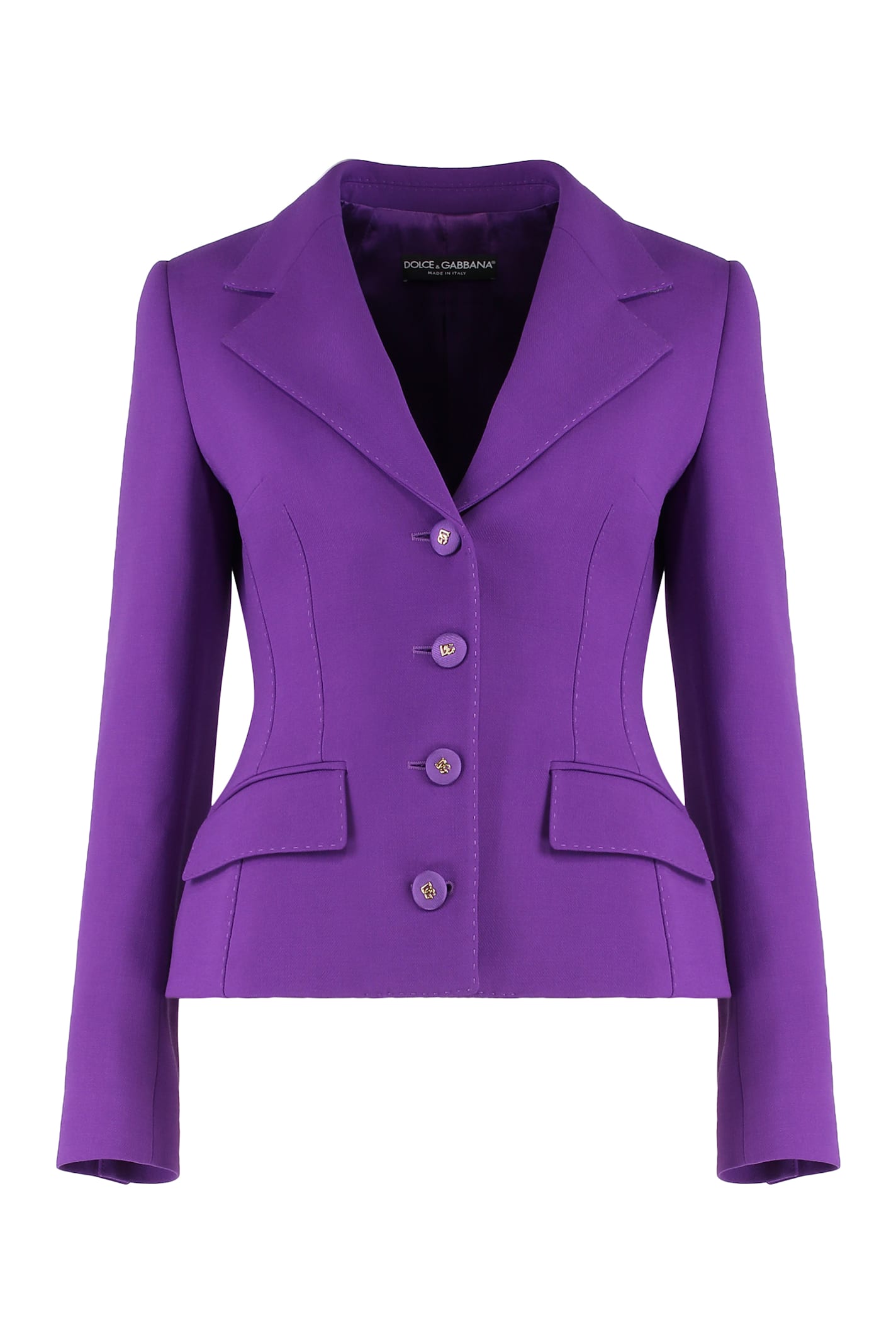 Dolce & Gabbana Dolce Wool Crepe Jacket In Purple