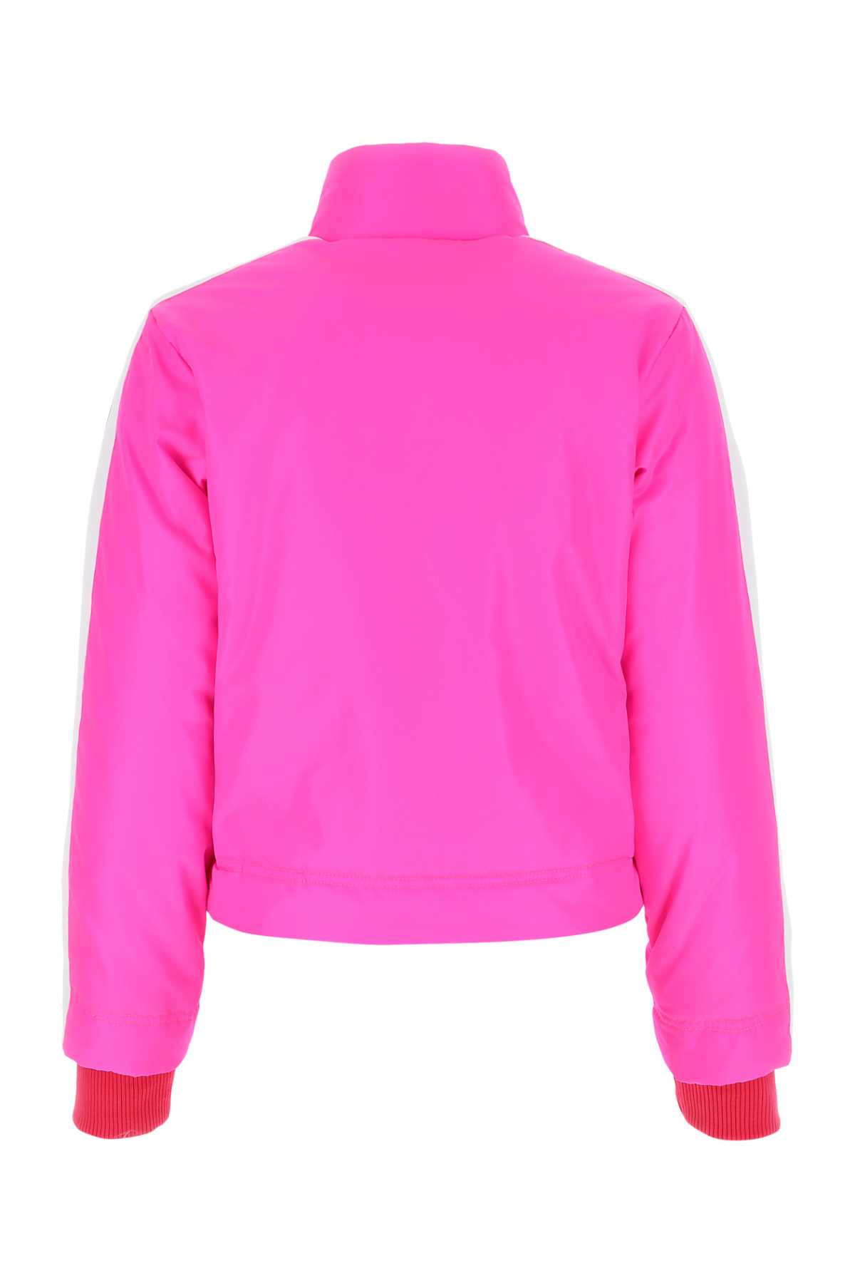 Palm Angels Fluo Pink Nylon Jacket In Pinkwhite