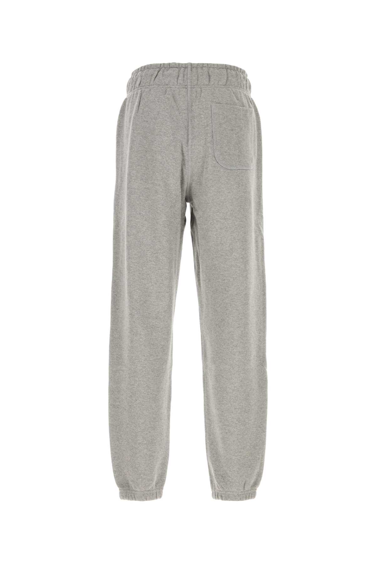 New Balance Cotton Trousers With Elastic Waistband And Pockets In Gray