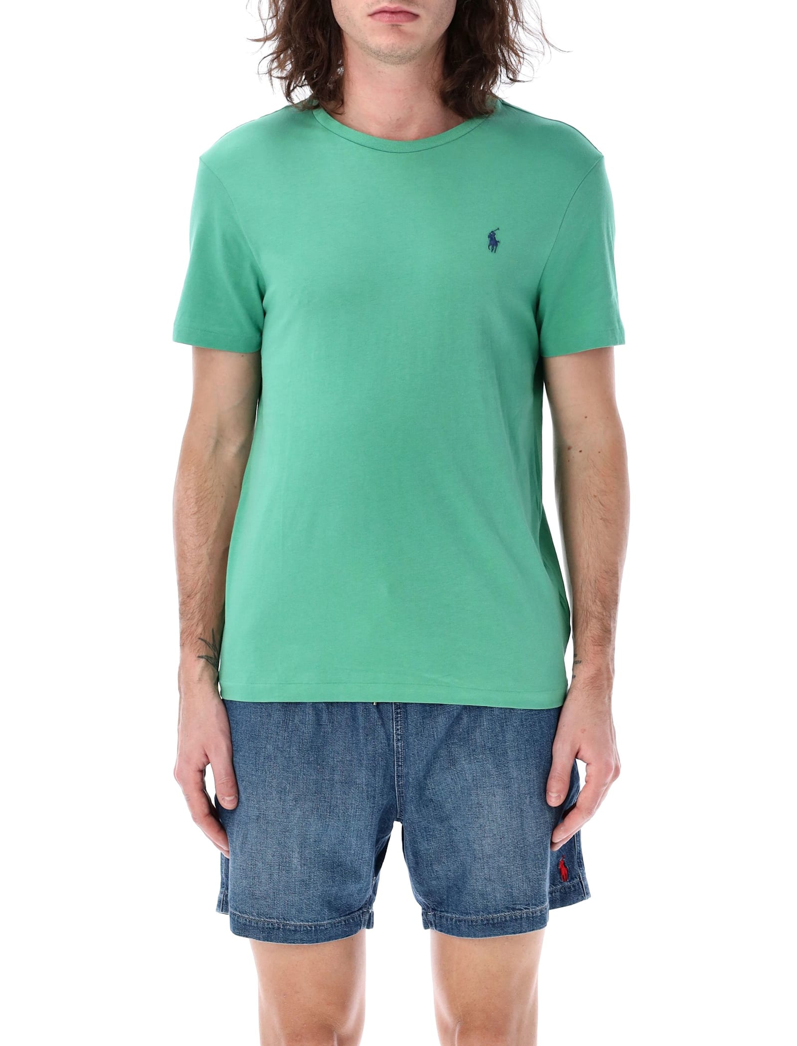 Polo Ralph Lauren Embroidered-logo Cotton T-shirt In Raft Green