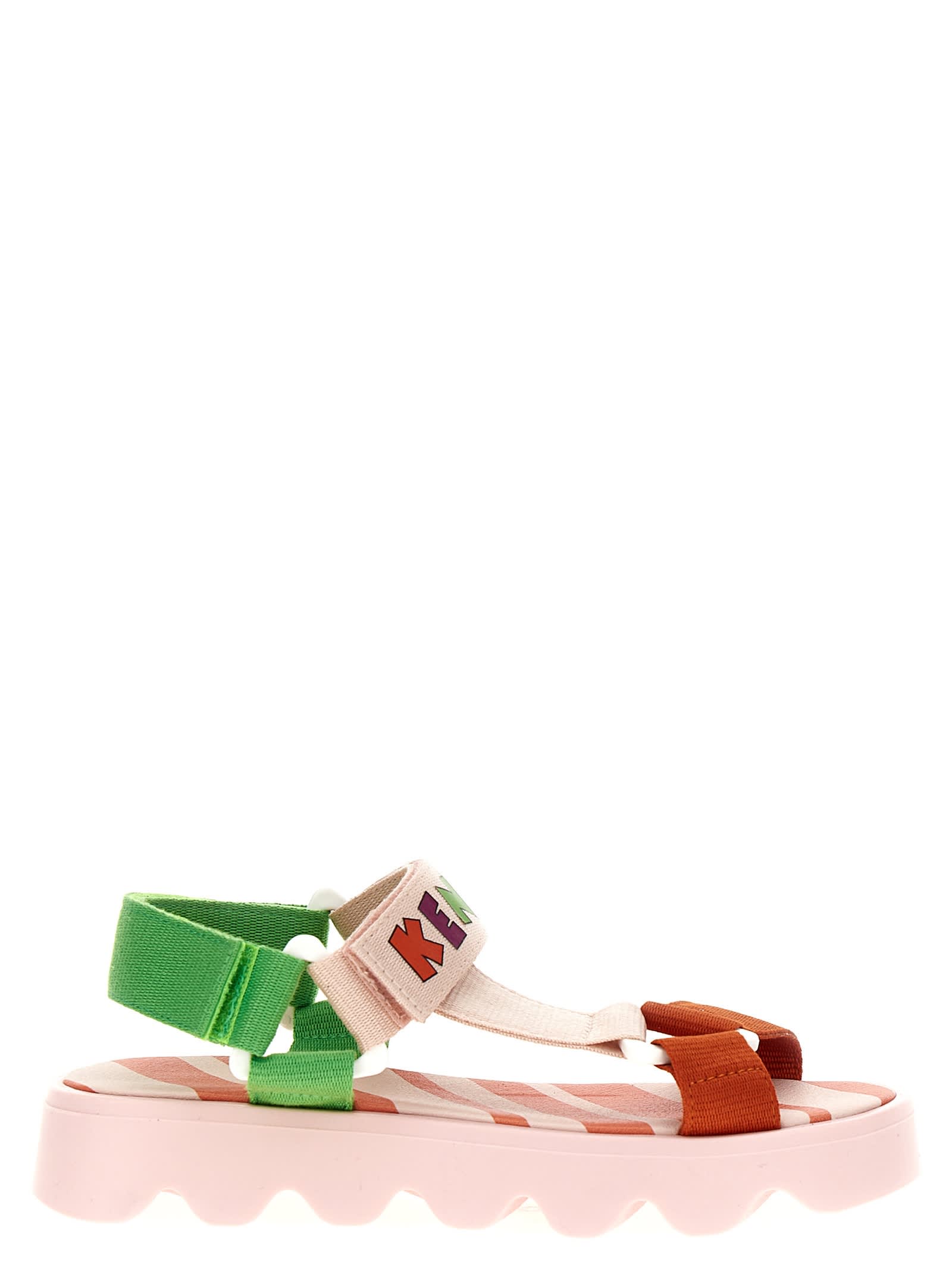 Kenzo Kids' Logo Band Sandals In Multicolor