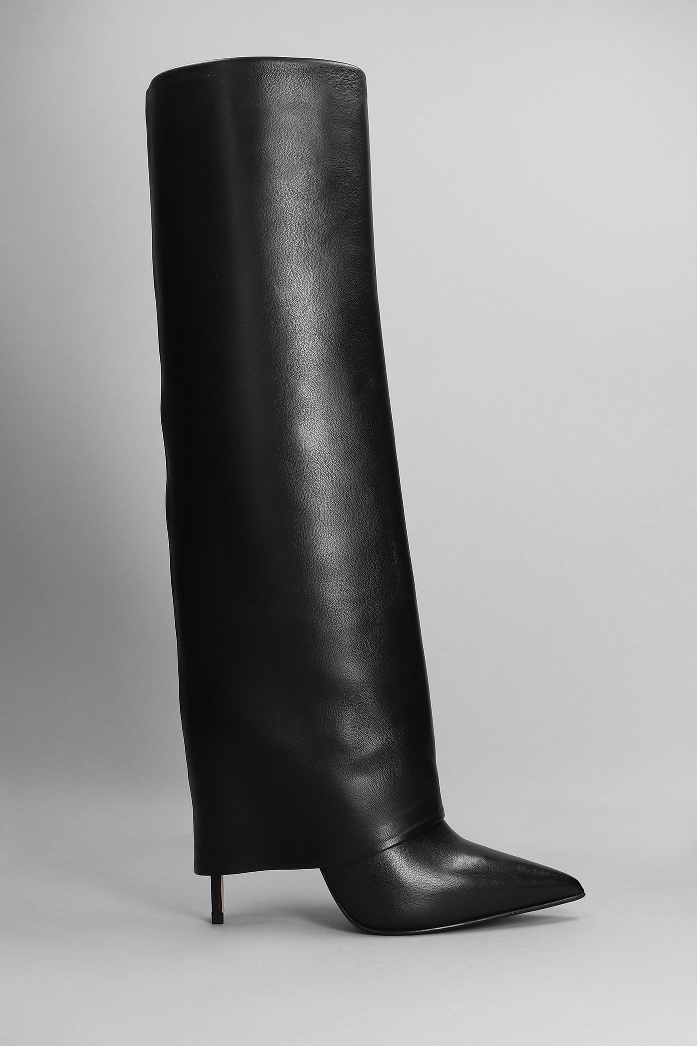 LE SILLA ANDY 120 HIGH HEELS BOOTS IN BLACK LEATHER