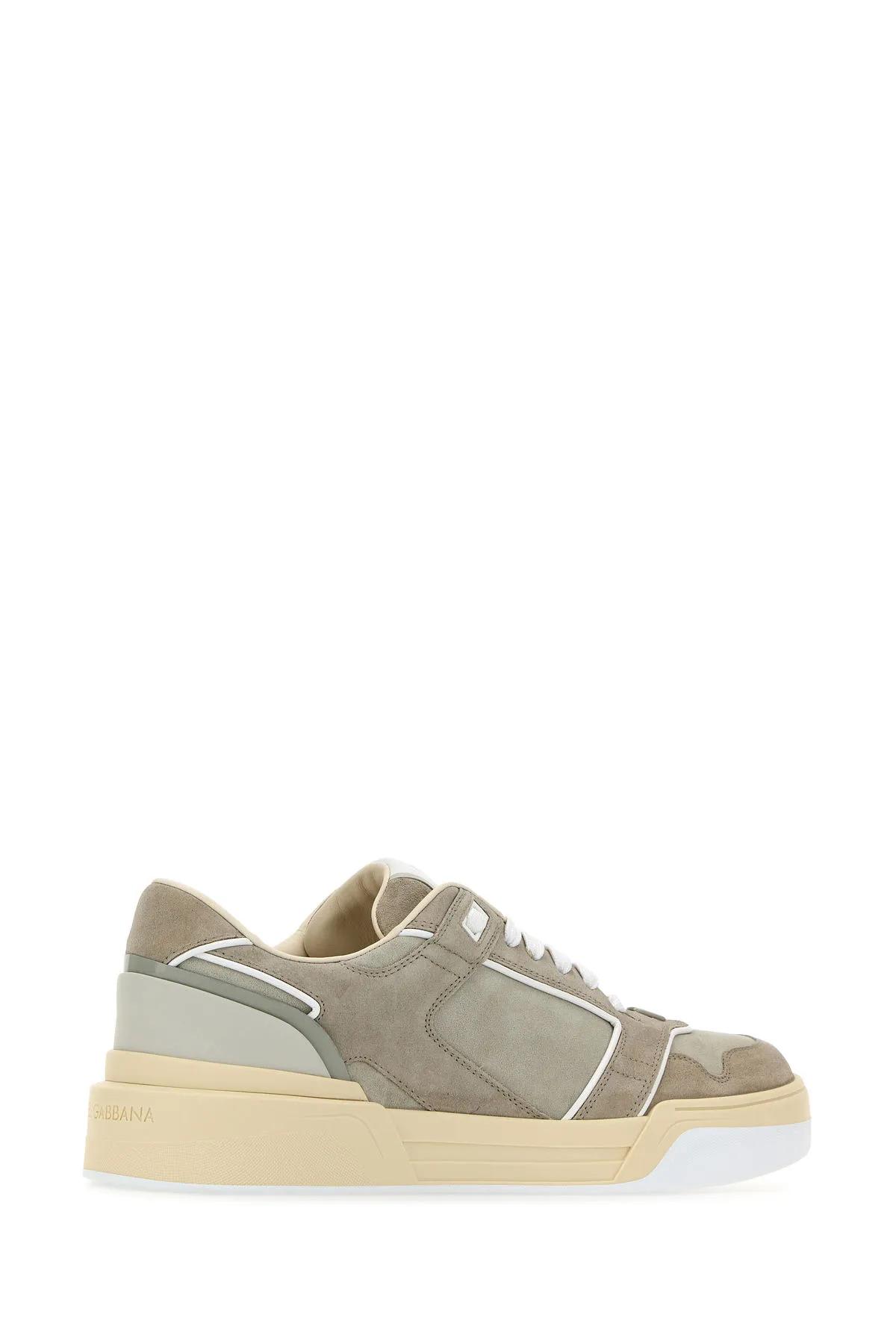 Shop Dolce & Gabbana Grey Suede New Roma Sneakers In Multicolor