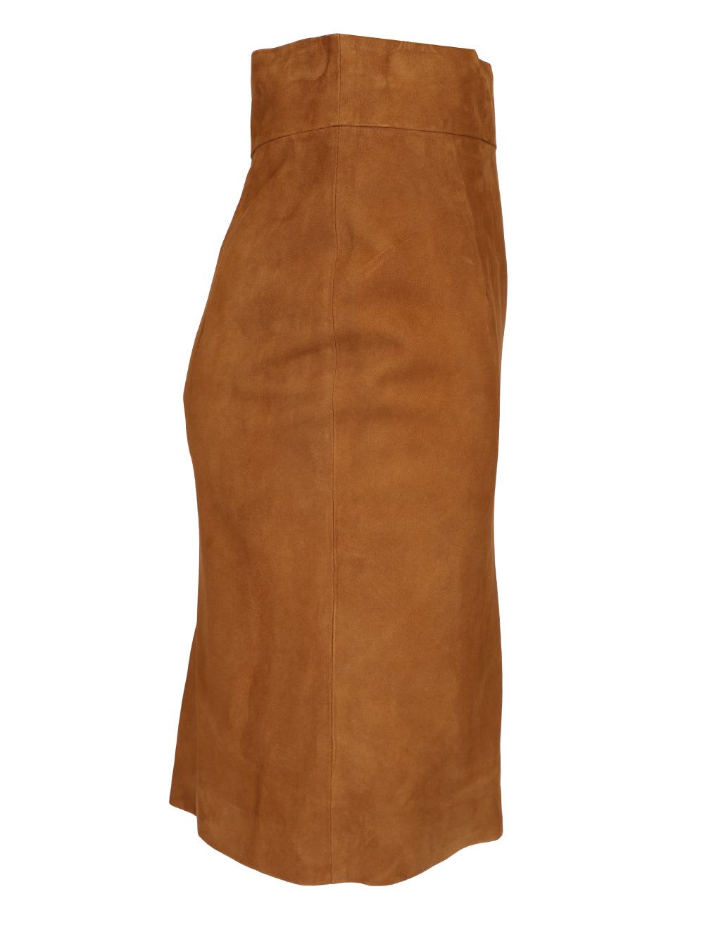 Tagliatore Suede Midi Skirt Skirts Brown In Brown