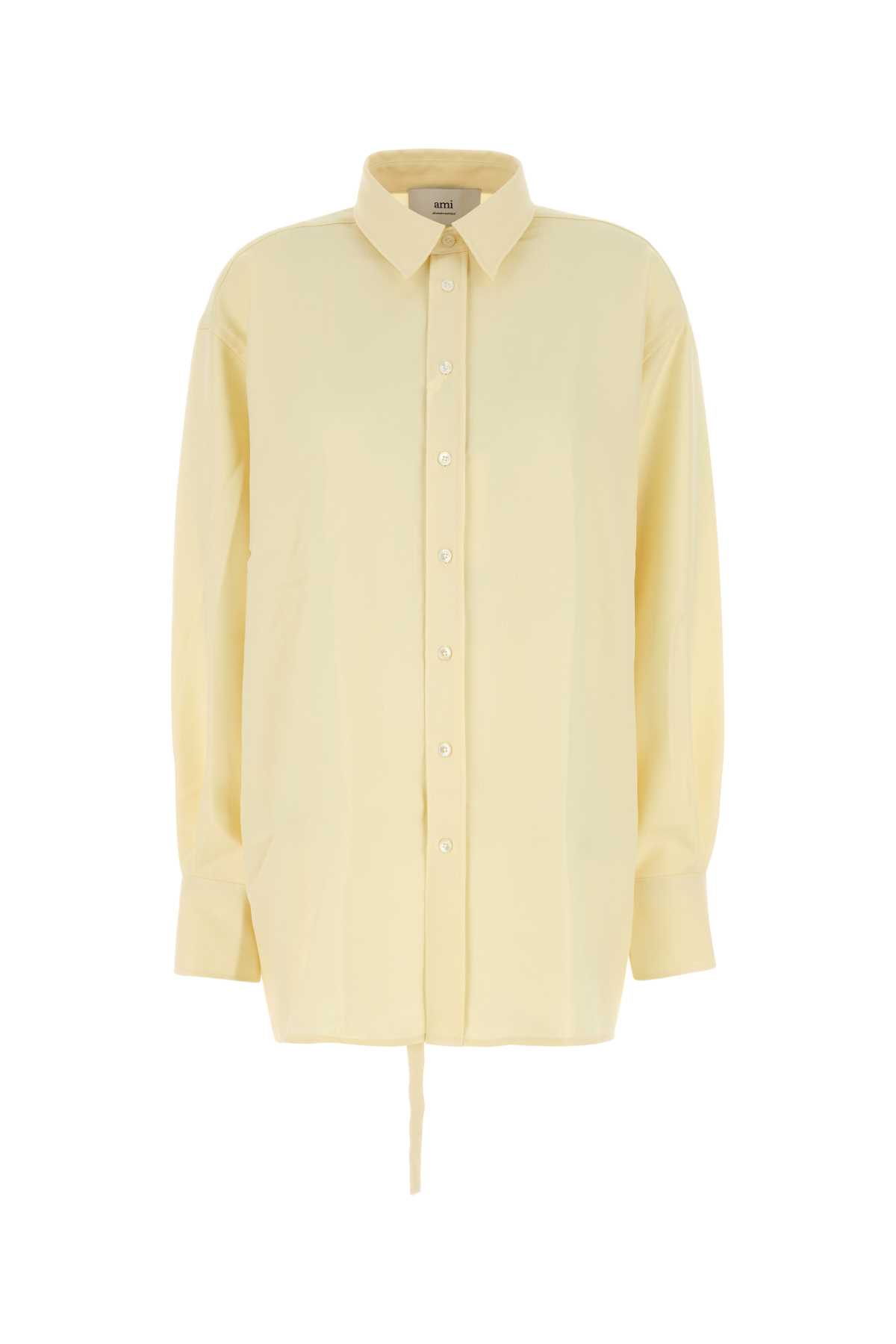 Pastel Yellow Wool Oversize Shirt