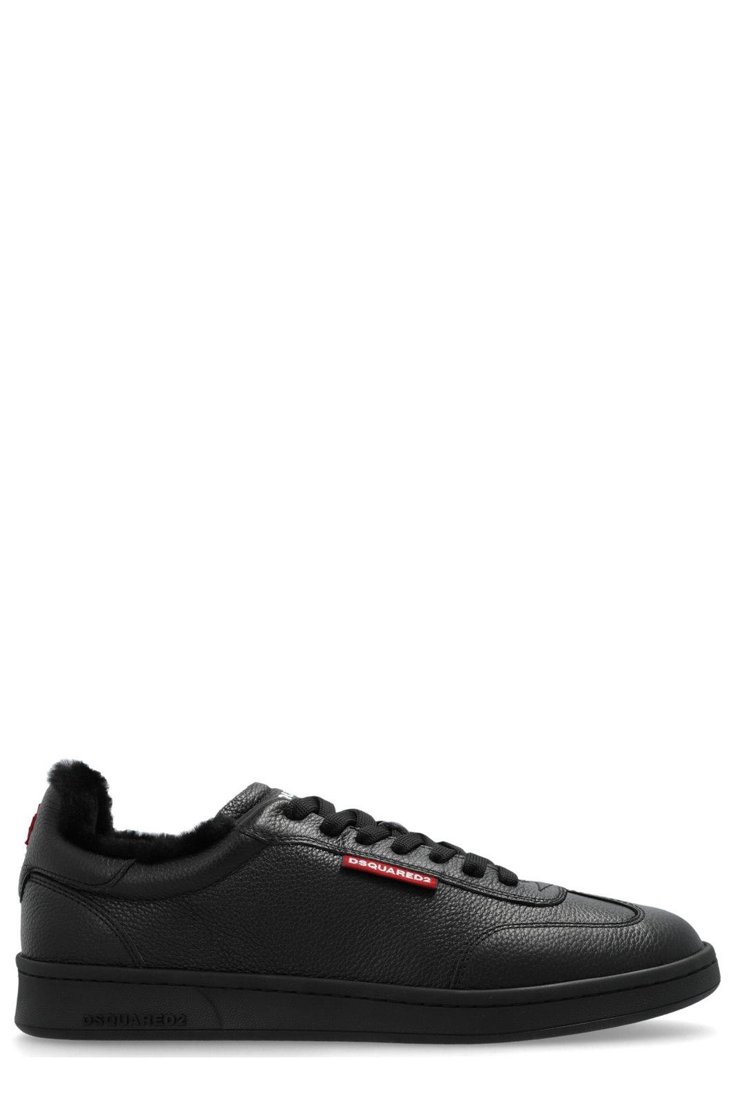 Shop Dsquared2 Logo Patch Lace-up Sneakers In Nero/nero