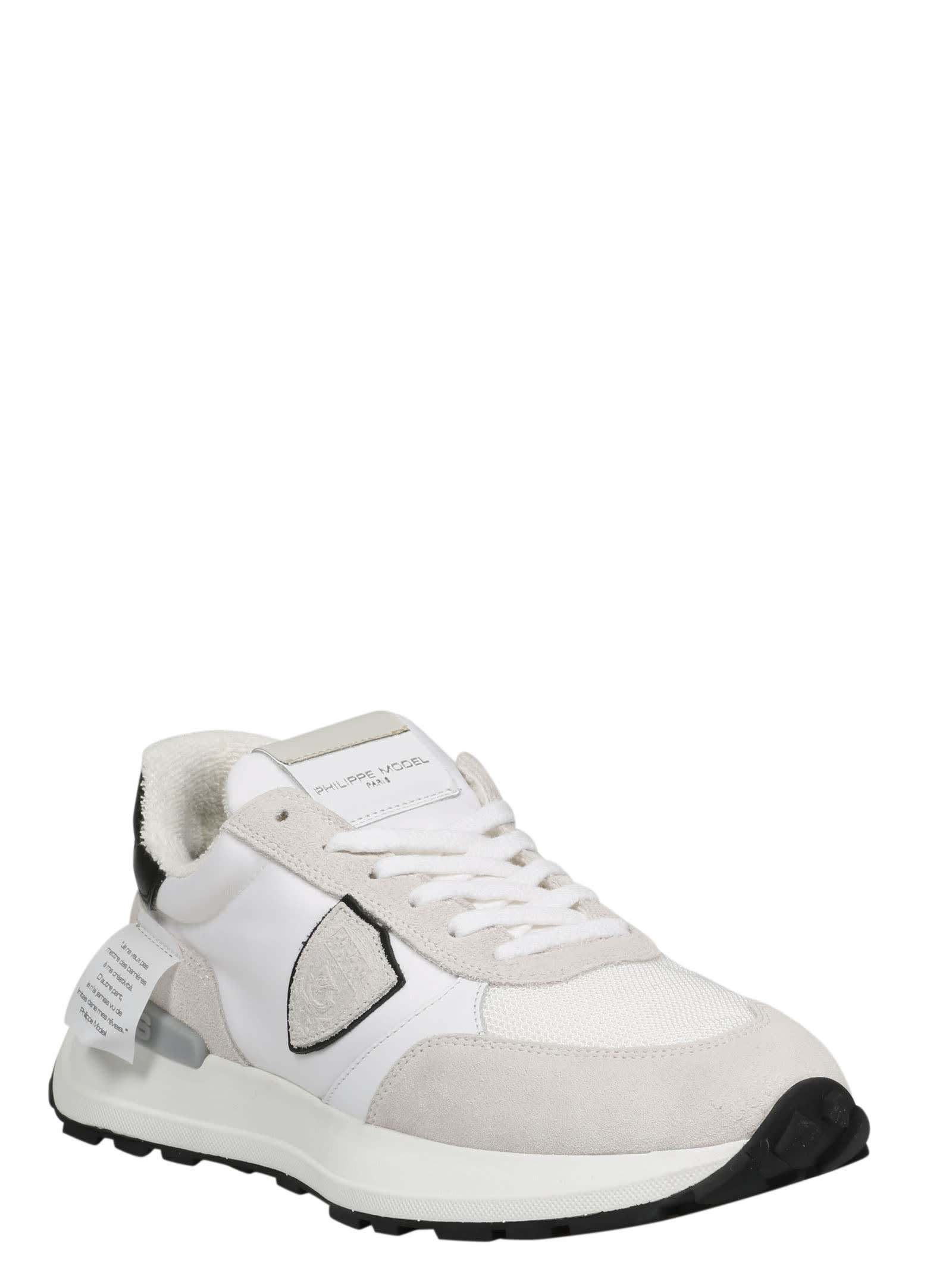Shop Philippe Model Antibes Low Sneakers In White/grey