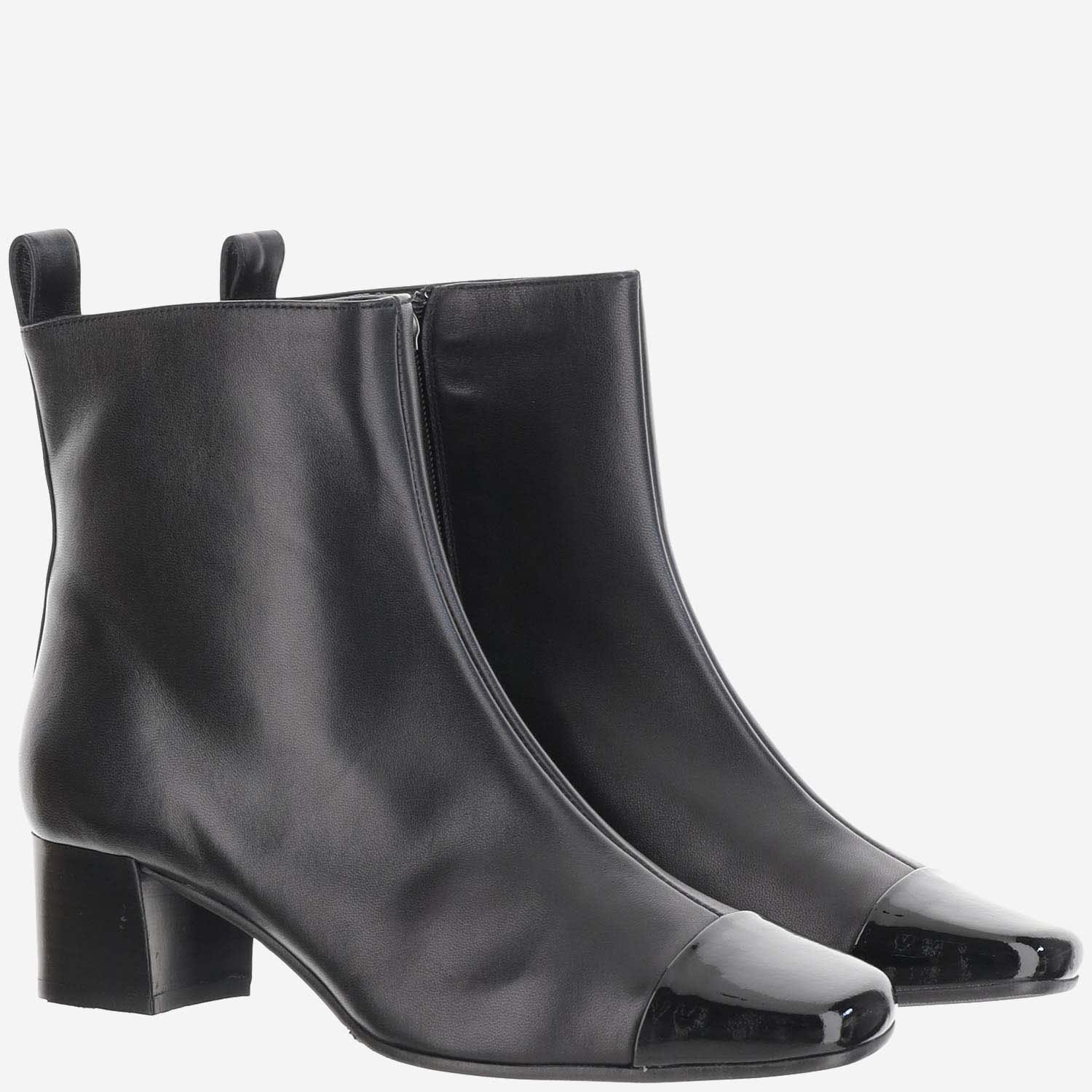 Shop Carel Leather Boots In Black