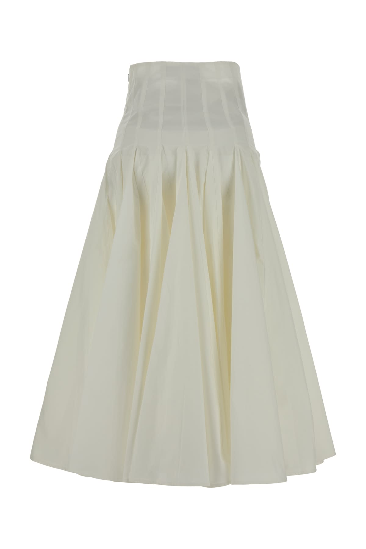 Jacquemus Flared High Waist Pleated Skirt In White