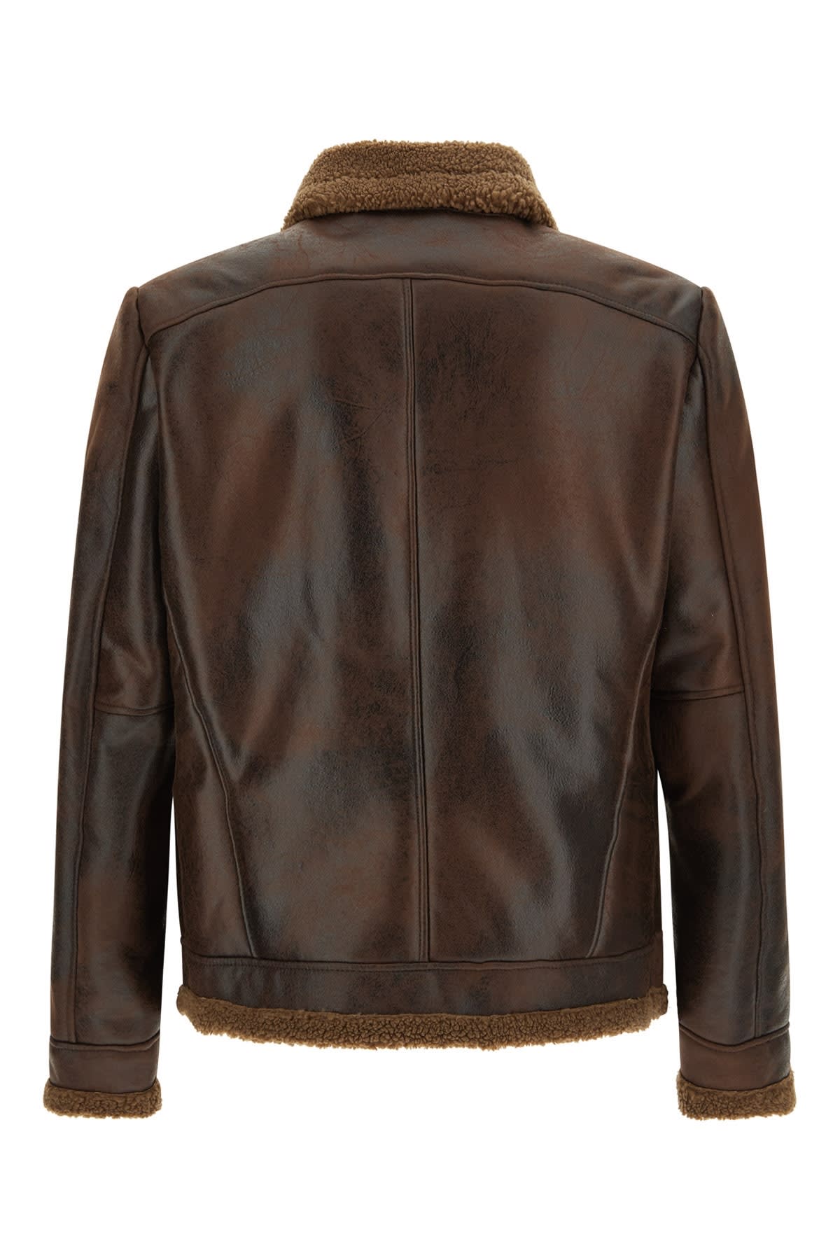 Giocasta Shearling-lining Jacket In Marrone