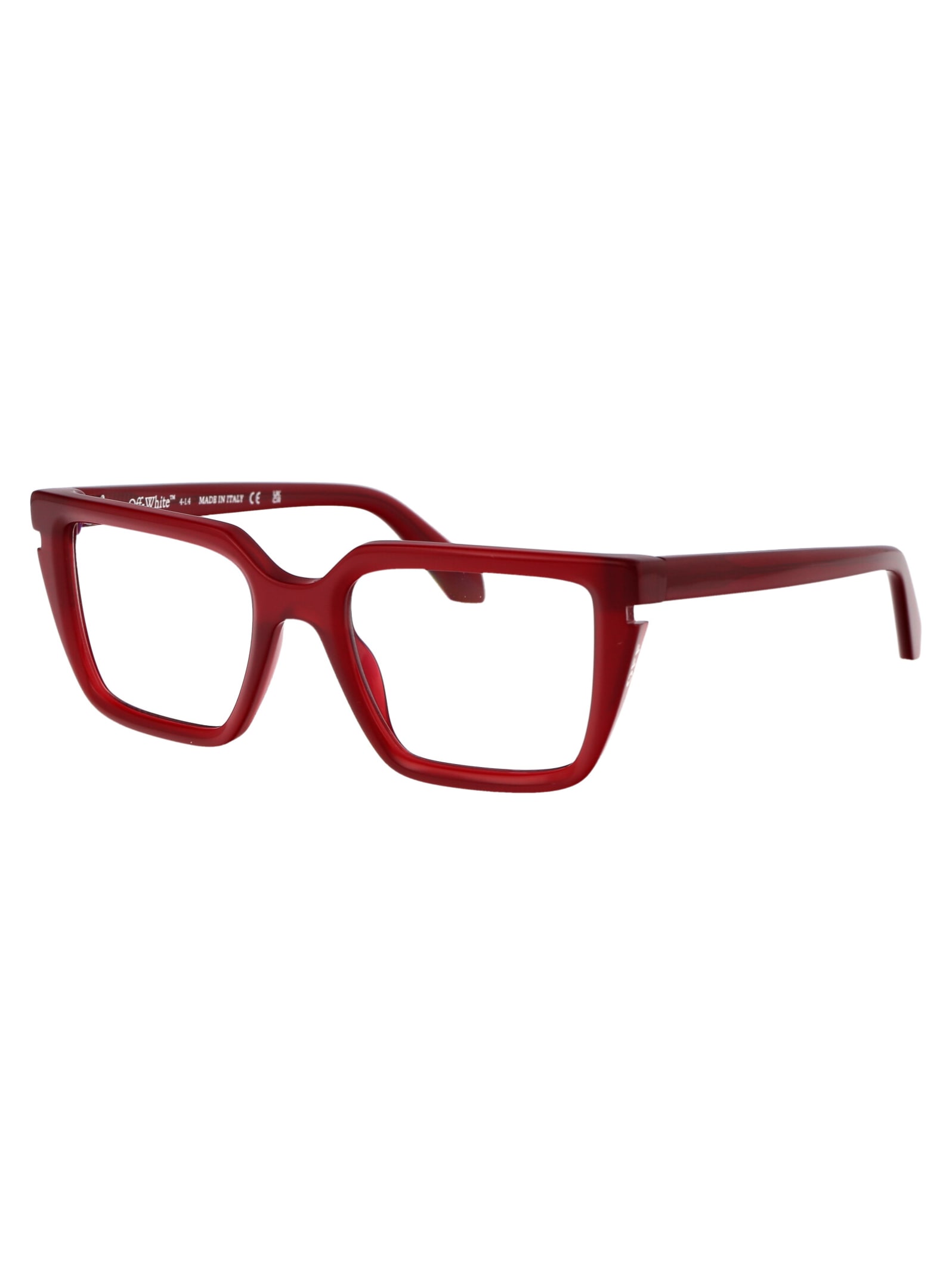 Shop Off-white Optical Style 52 Glasses In 2800 Burgundy