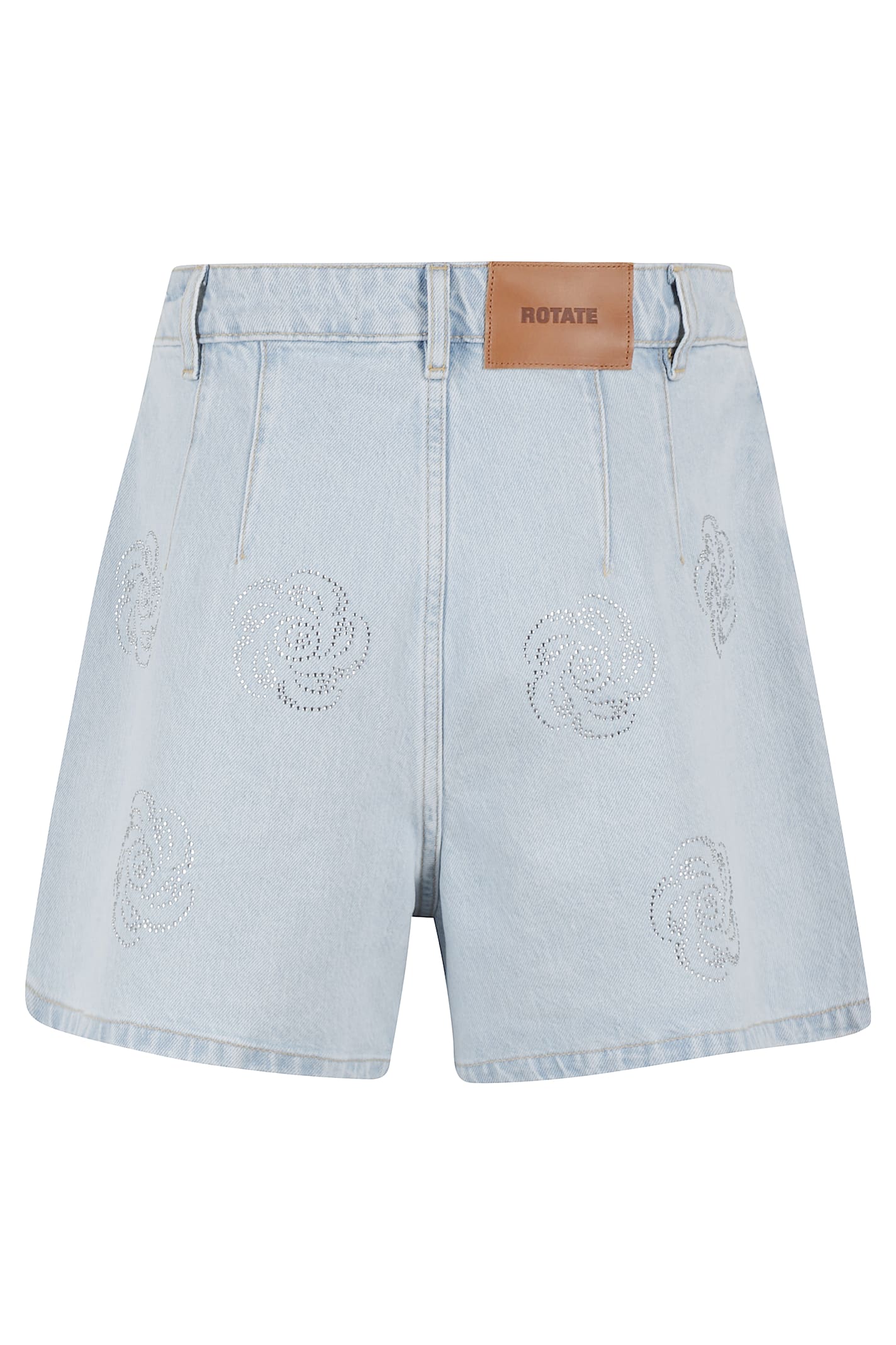 ROTATE BIRGER CHRISTENSEN DENIM STUDS SHORTS
