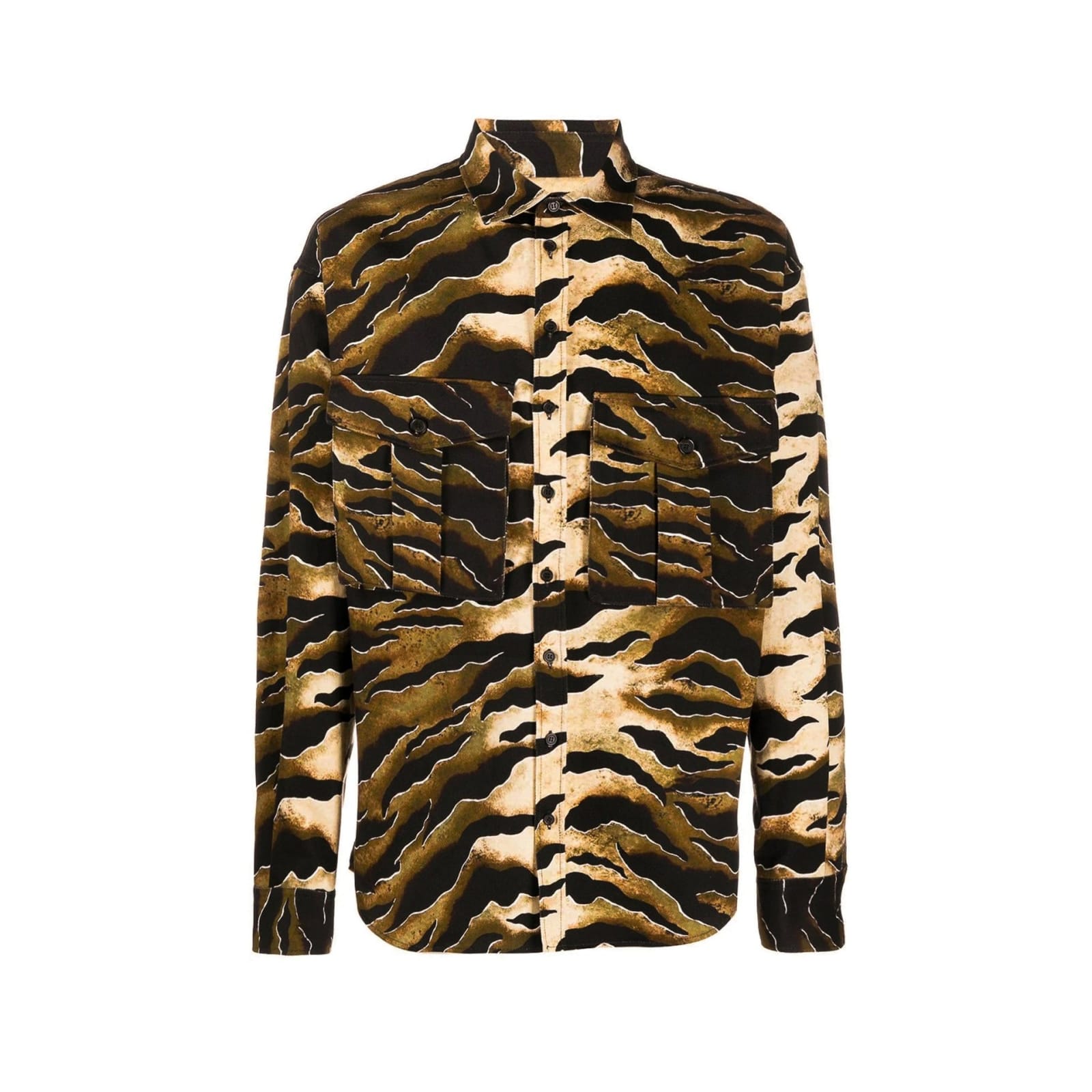 Shop Dsquared2 Tiger Denim Shirt In Brown