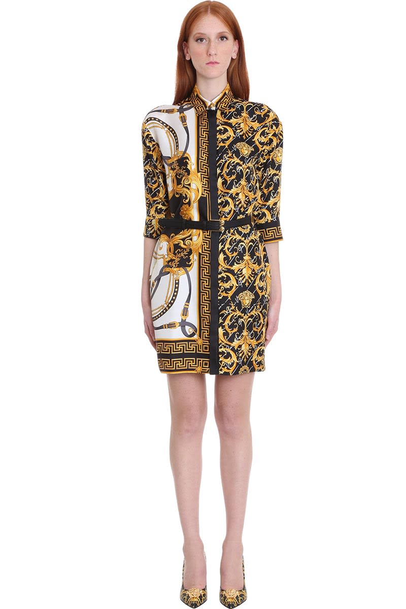 VERSACE DRESS IN WHITE SILK,11211884