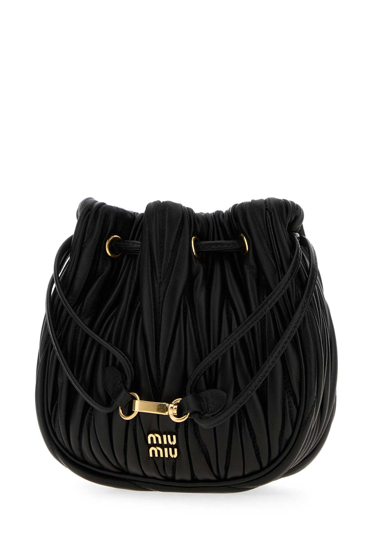 Miu Miu Black Nappa Leather Pouch In Black