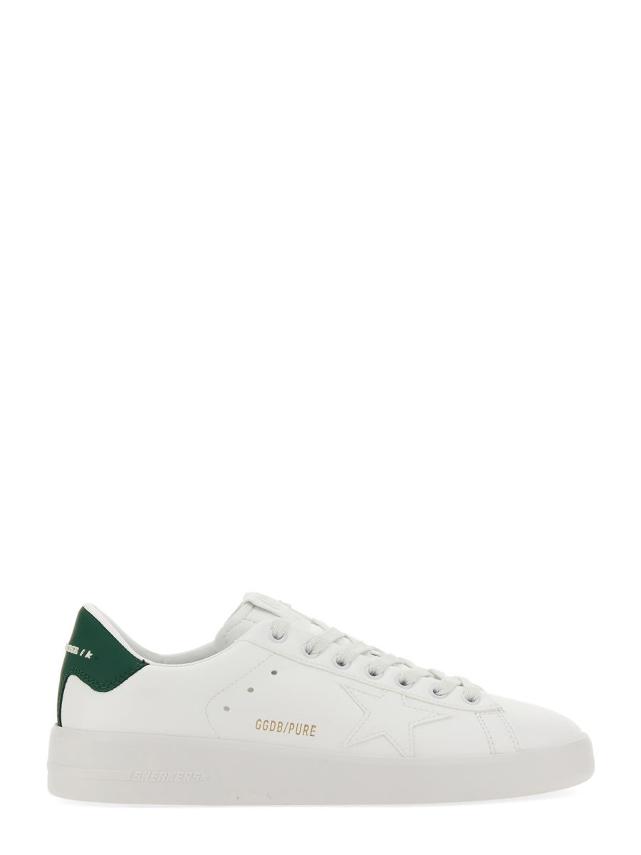 Shop Golden Goose Purestar Sneaker With Logo In White