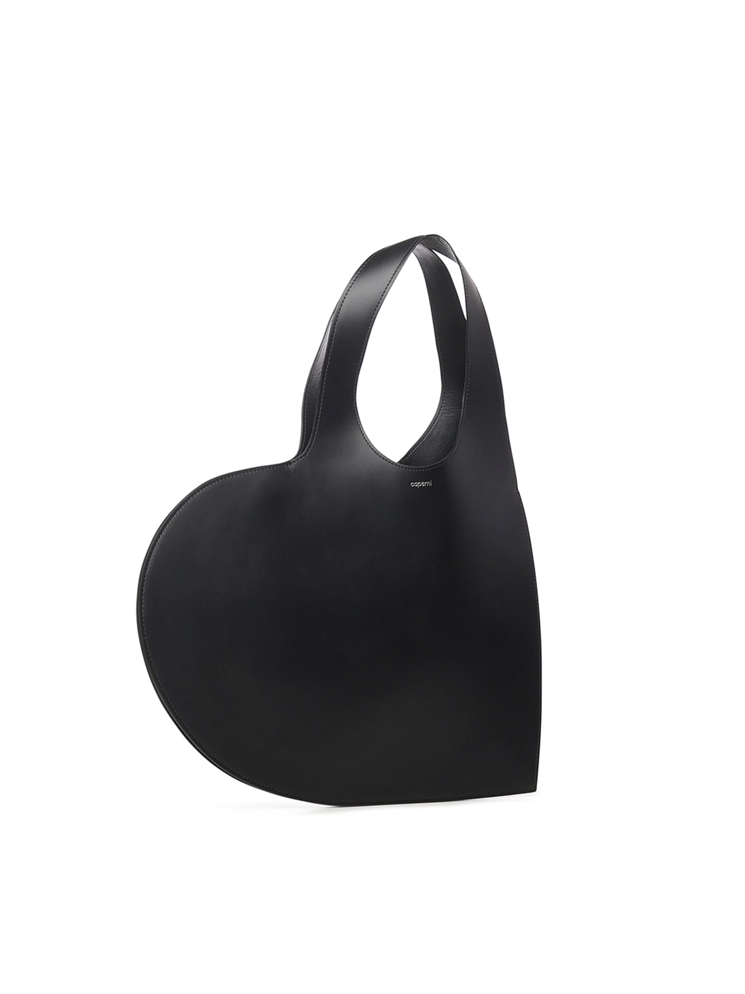 Coperni Heart-shaped Black Bag With Adjustable Shoulder Strap In Black