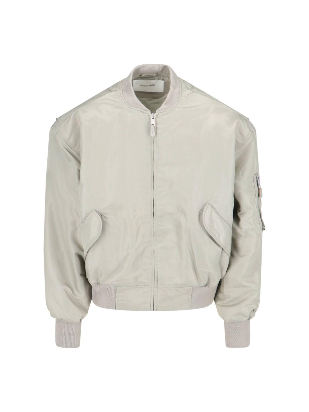 Entire Studios Broad Bomber Jacket In Grey