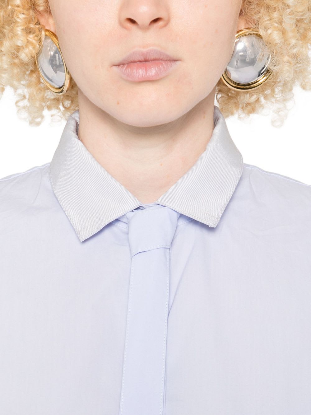 Forte Forte Oversized Cotton Poplin Shirt In Blue