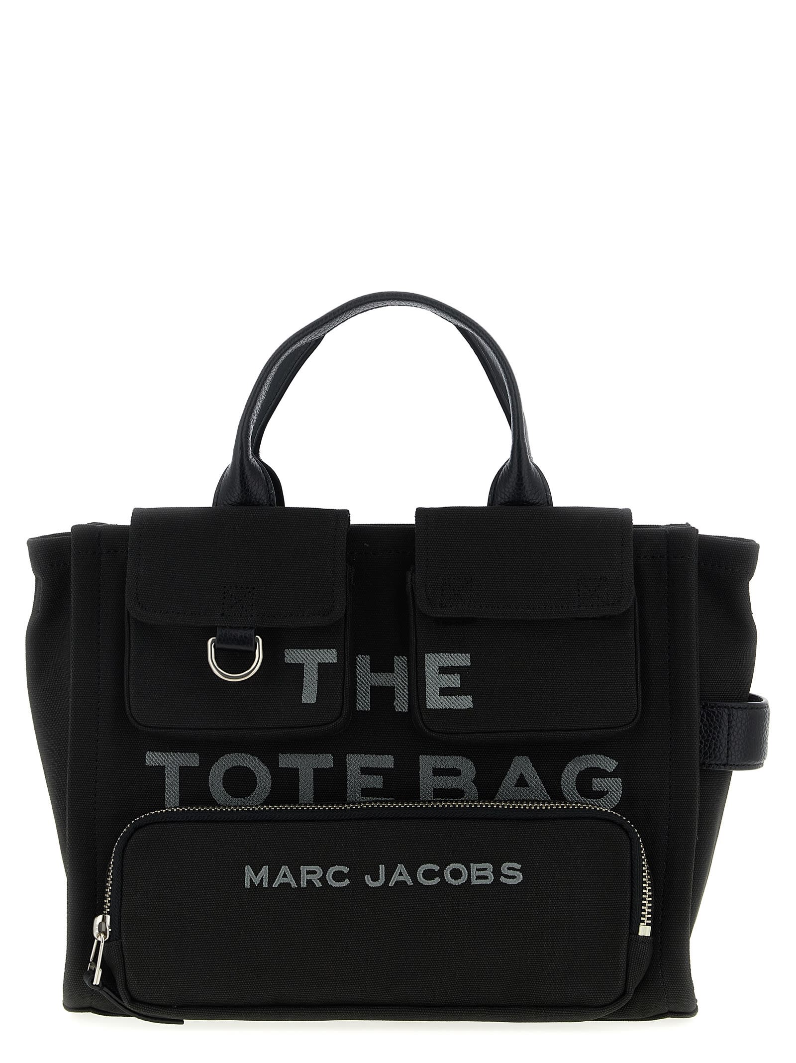 Marc Jacobs The Cargo Canvas Medium Tote Handbag In Black