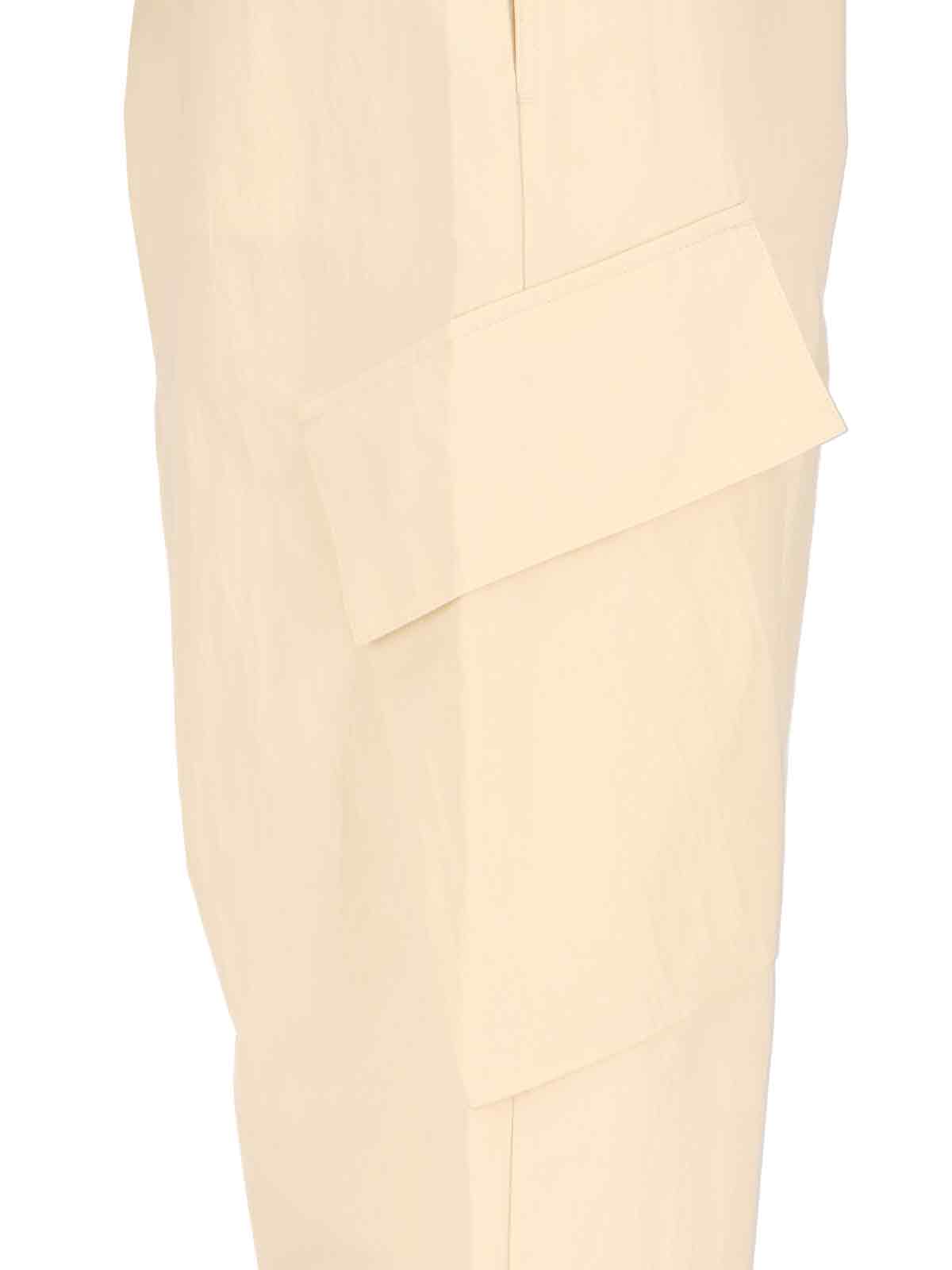 Studio Nicholson Deep Pleat Volume Pant Cream Cotton Volume Pant With Front Pleat - Sorte In Taupe