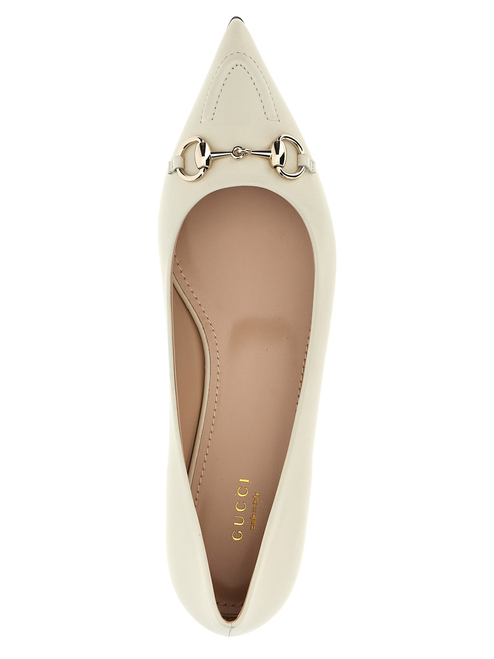 Shop Gucci Morsetto Ballet Flats In White