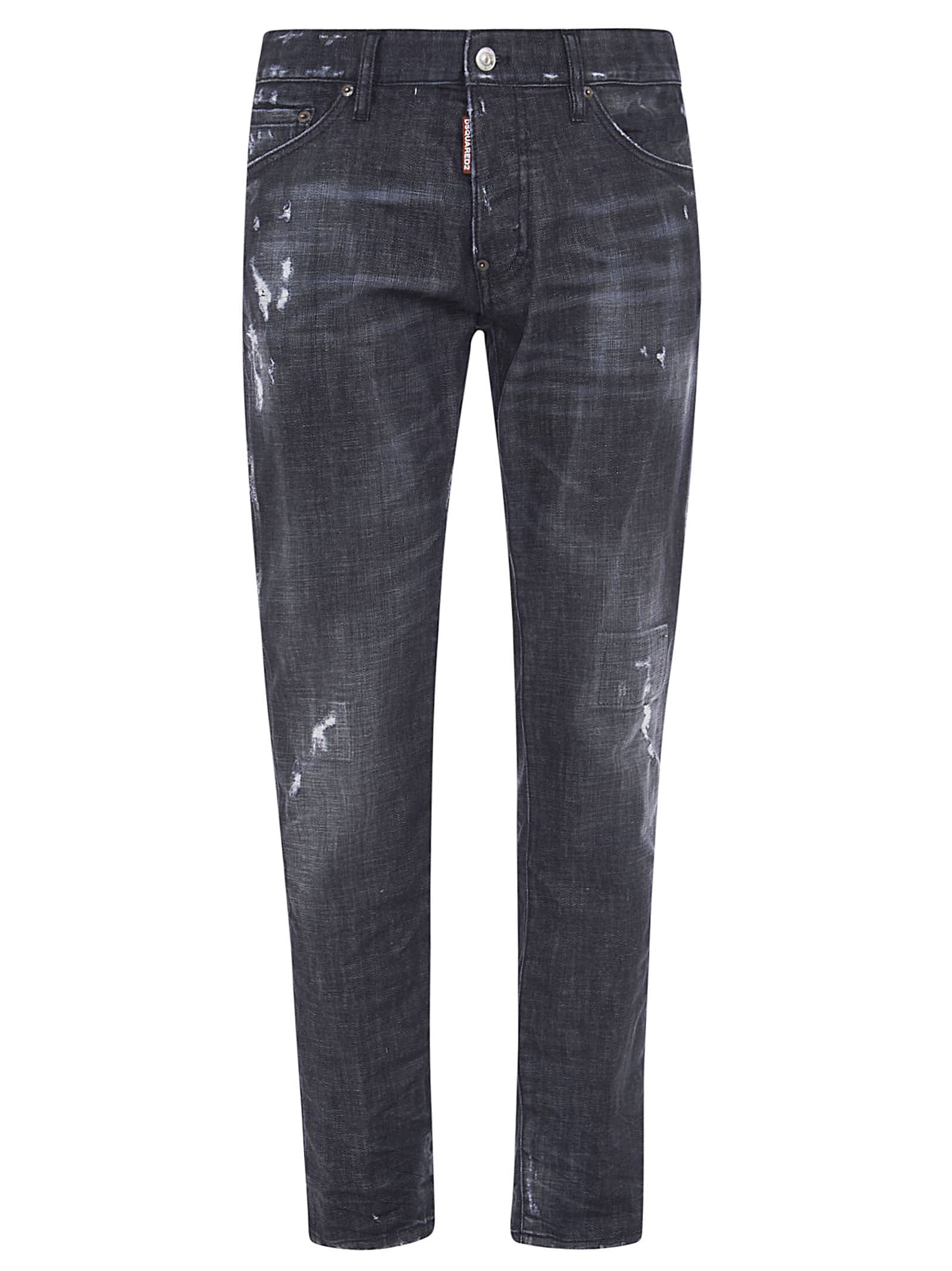 DSQUARED2 STRAIGHT LEG DISTRESSED DETAIL JEANS,11223118