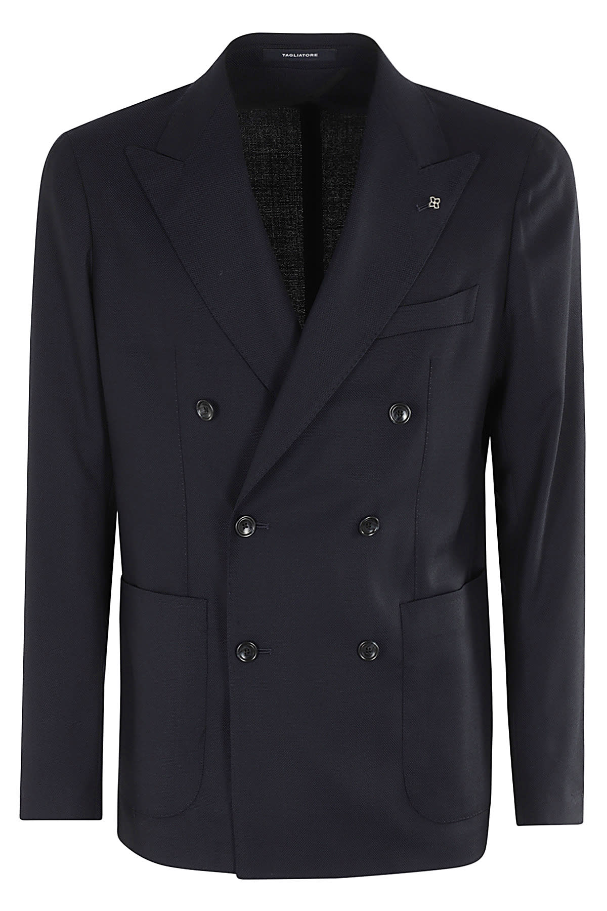 Tagliatore Double-breasted Cashmere Blazer In Blu